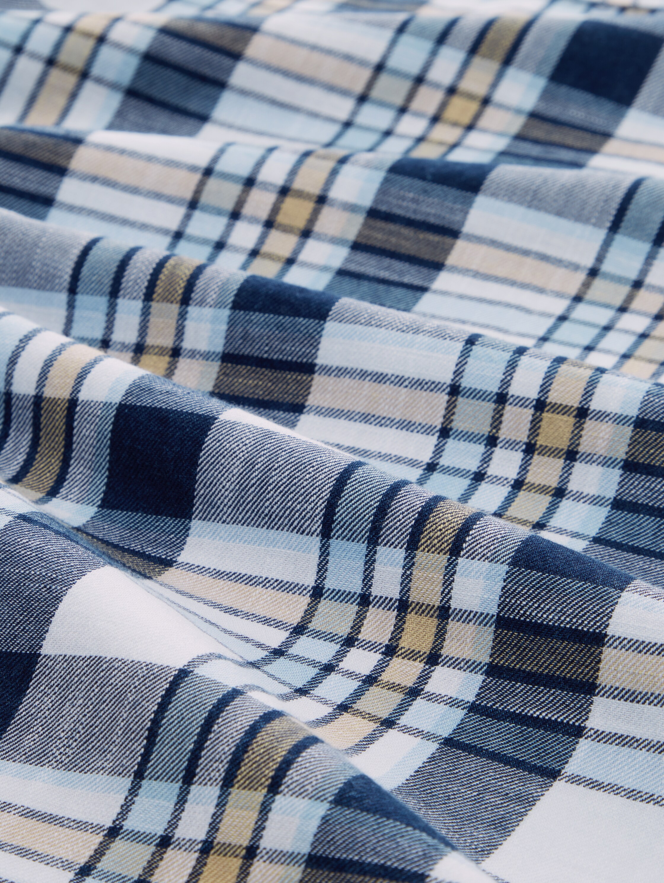 Hemd mit Karomuster - blue white beige indigo check - Material-Ansicht