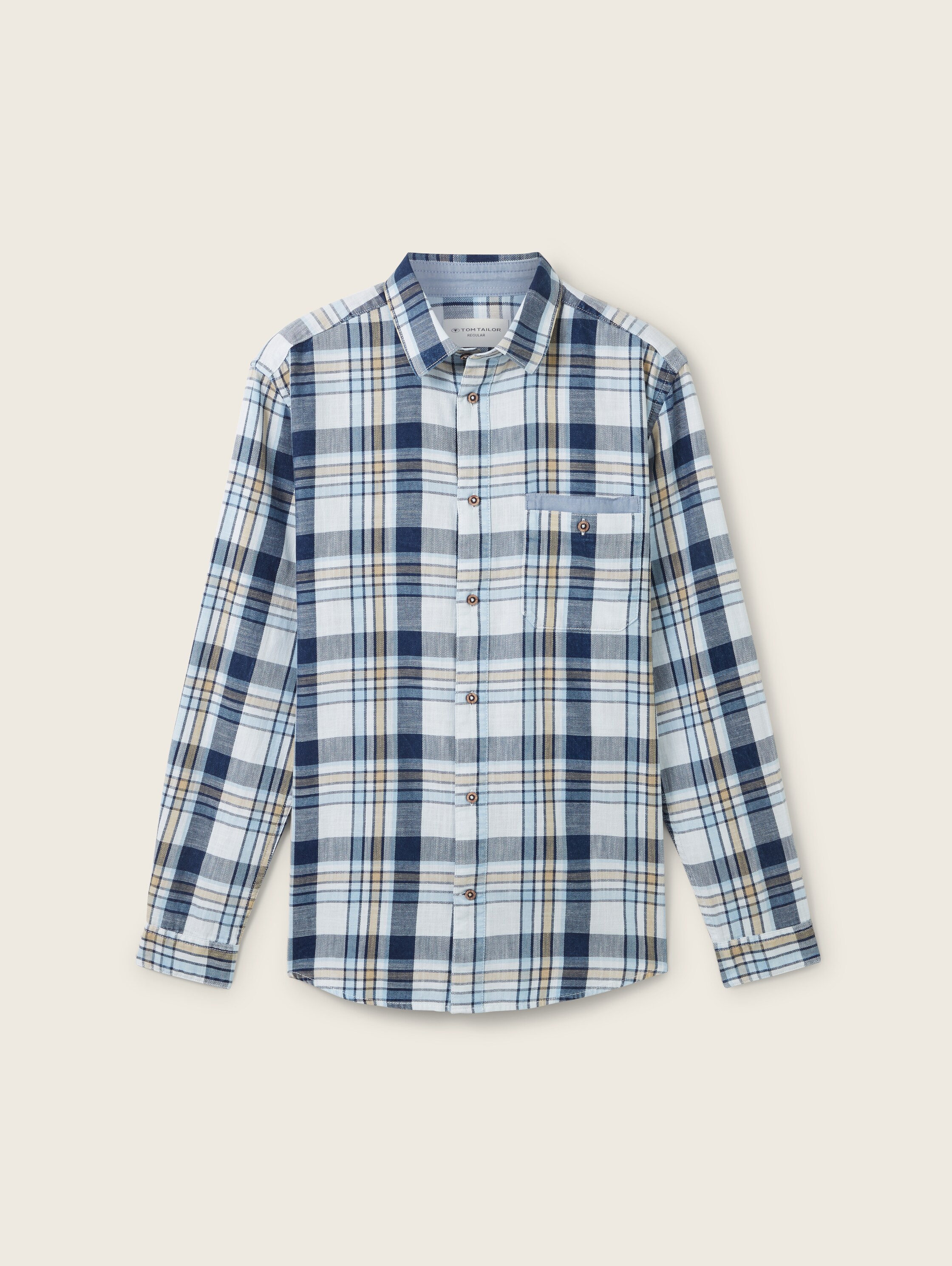 Hemd mit Karomuster - blue white beige indigo check - Vorder-Produkt-Ansicht