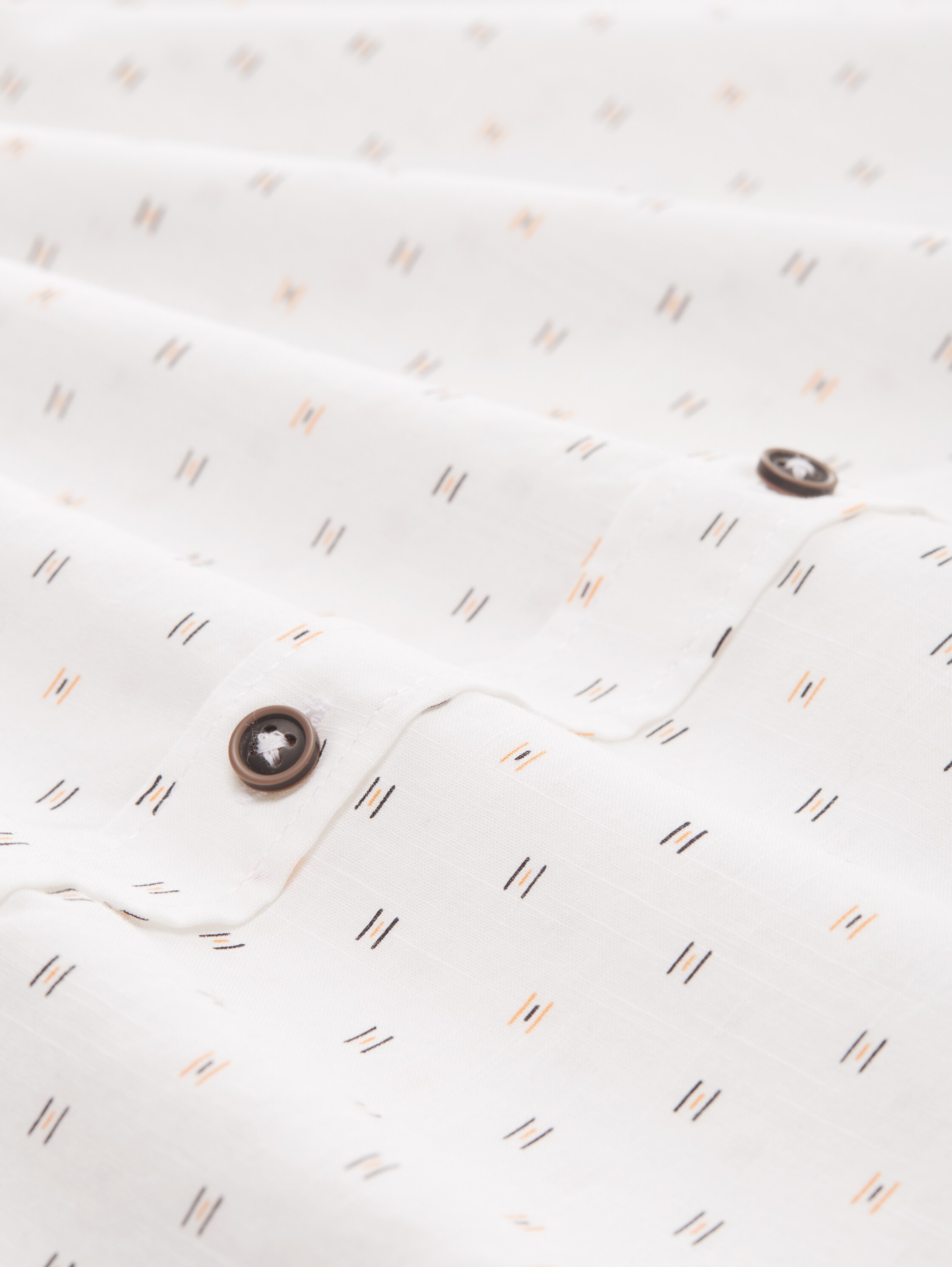 Kurzarmhemd mit Print - white stripe design - Material-Ansicht