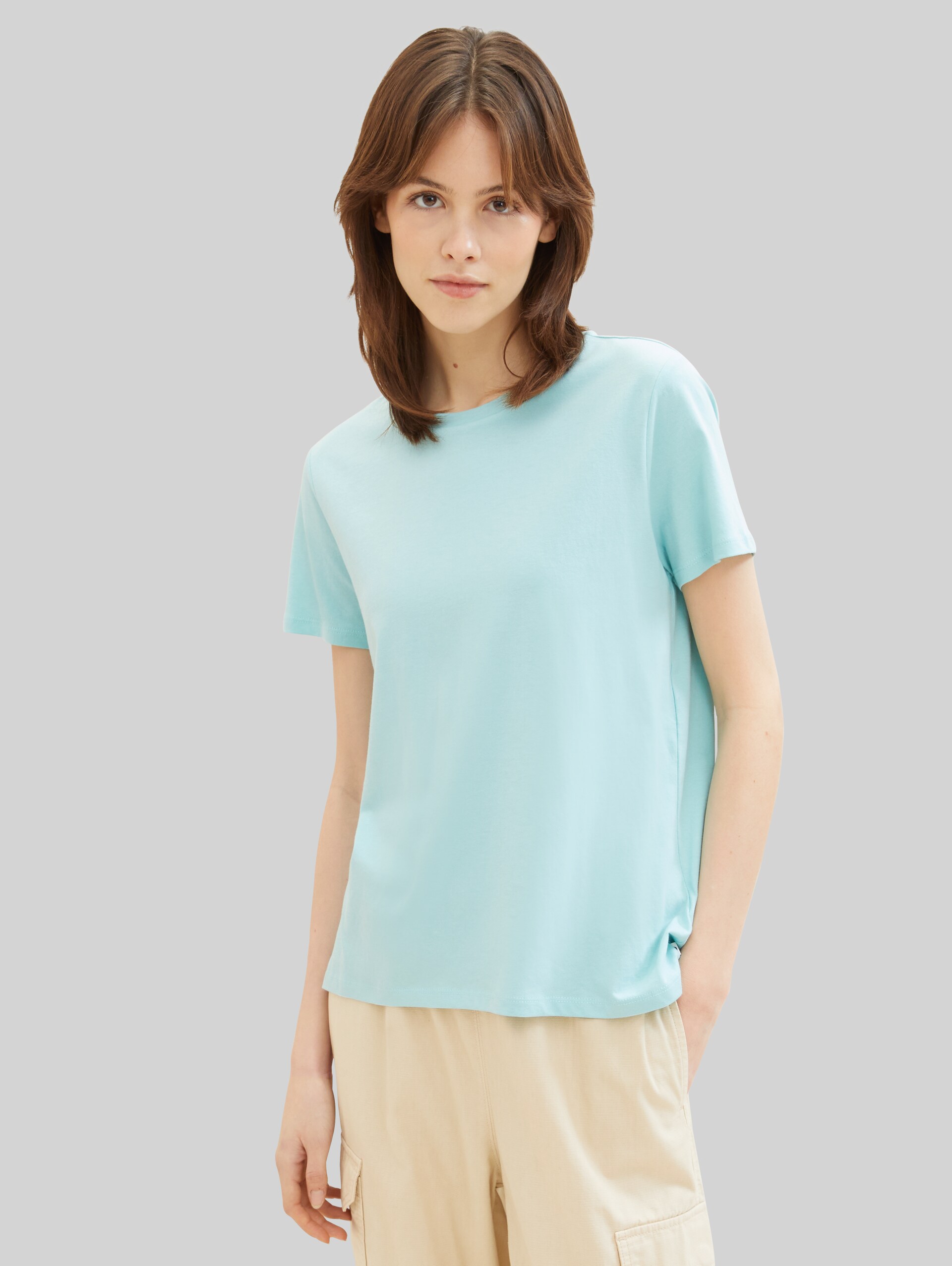T-shirt loose fit en coton - pastel turquoise