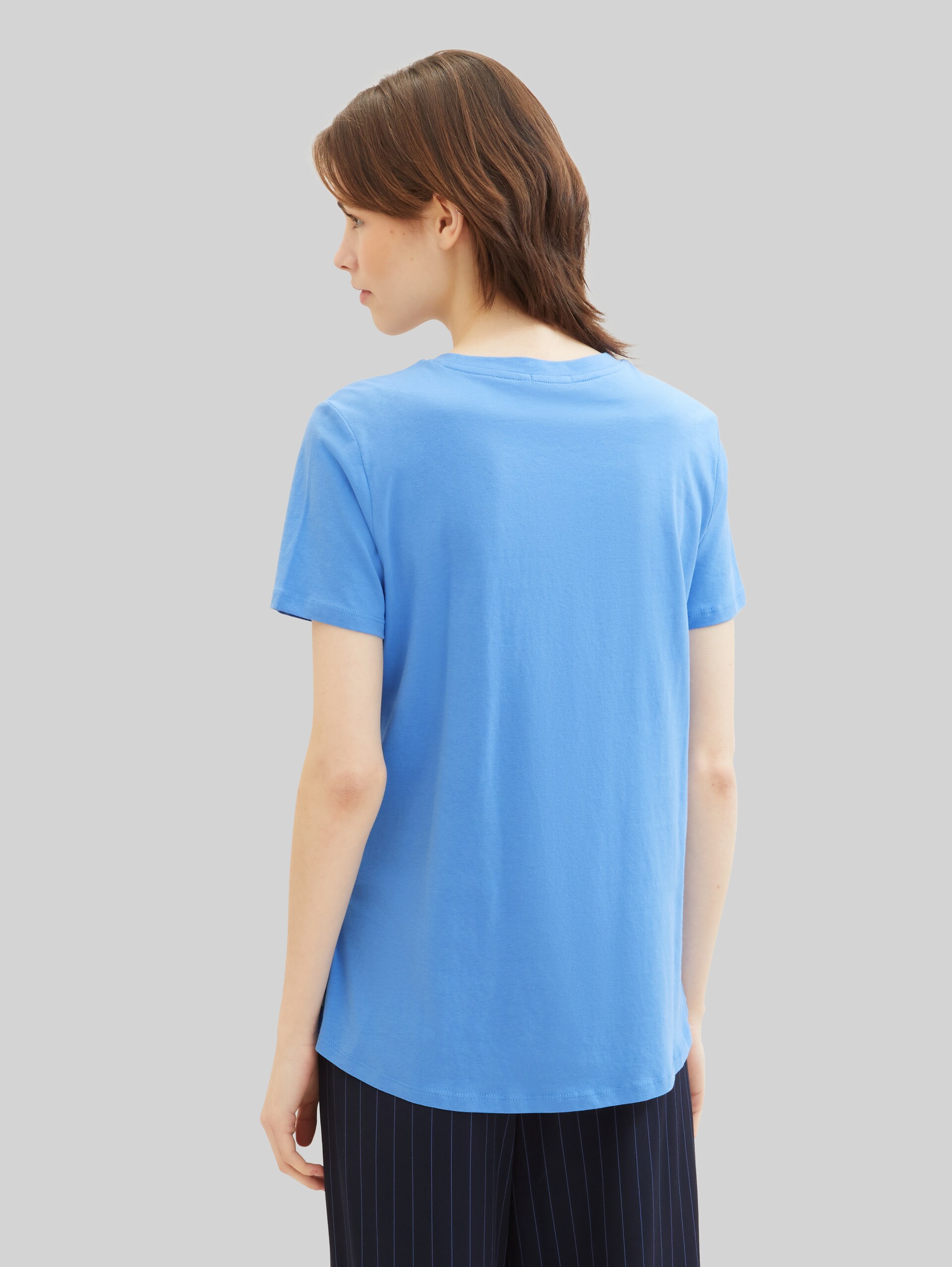 T-shirt loose fit en coton - sicilian blue - Découpe Vue arrière du modèle