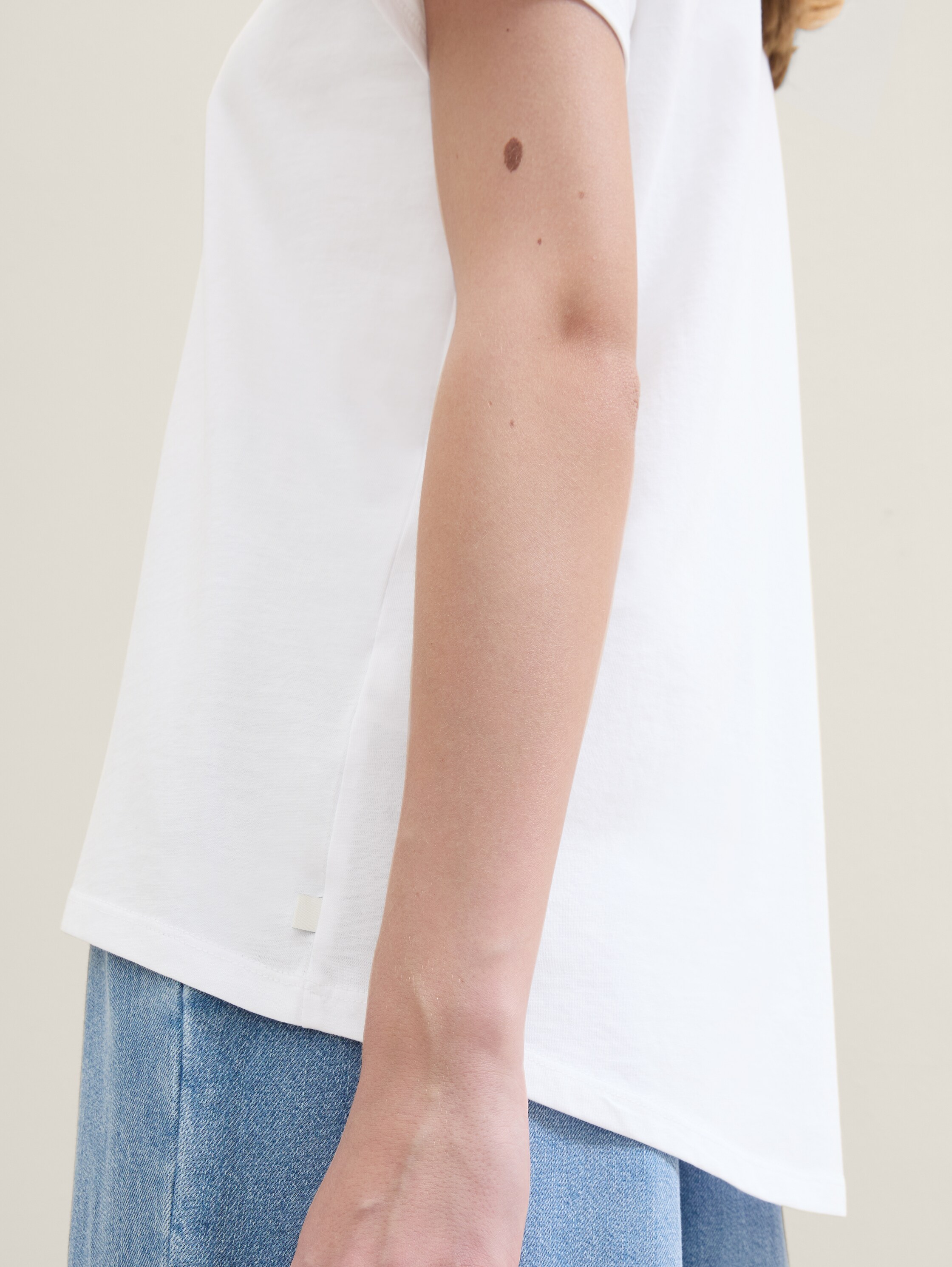 Loose Fit T-Shirt aus Baumwolle - white - 