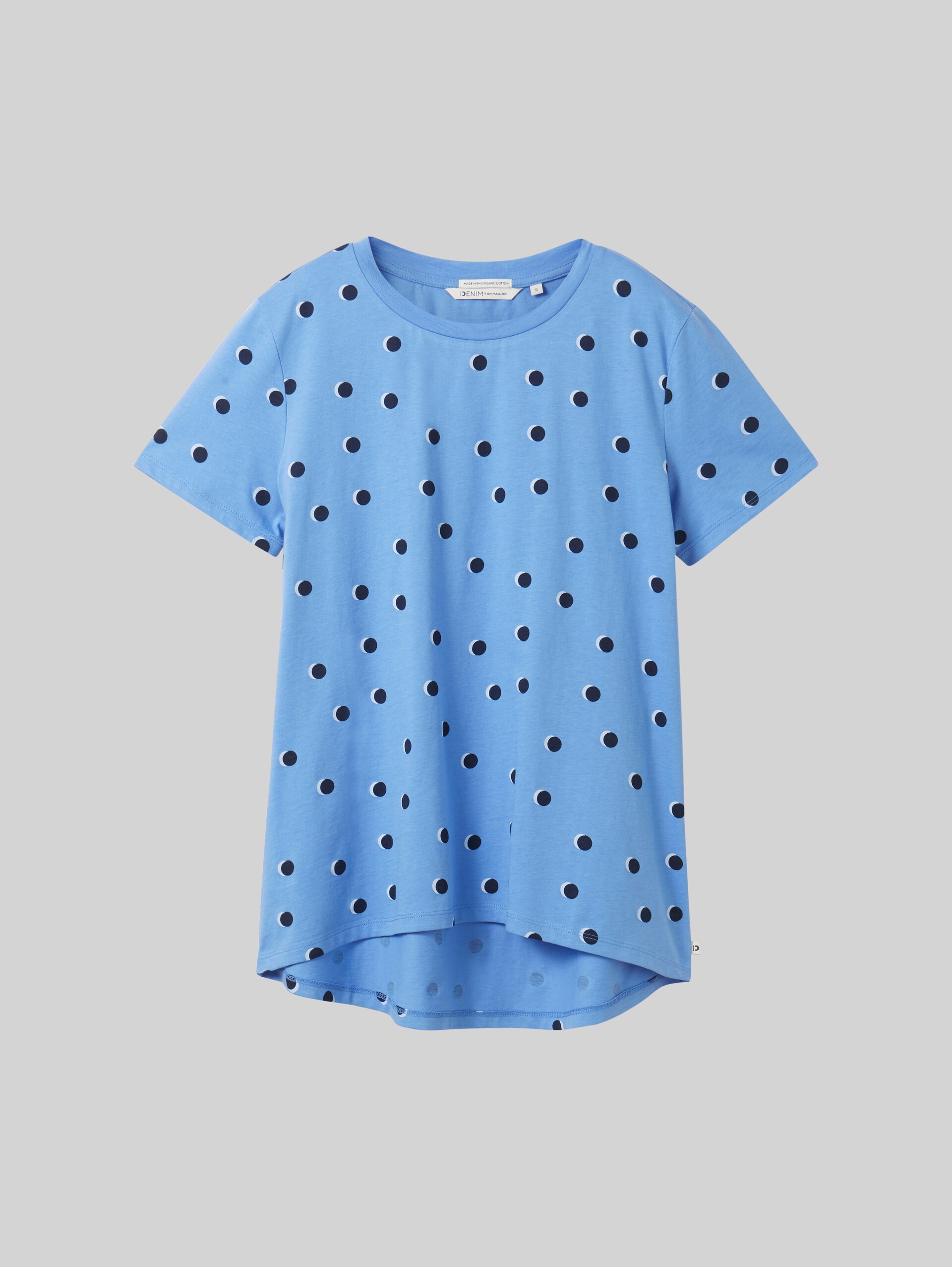 Loose Fit T-Shirt aus Baumwolle - blue dot print - Vorder-Produkt-Ansicht