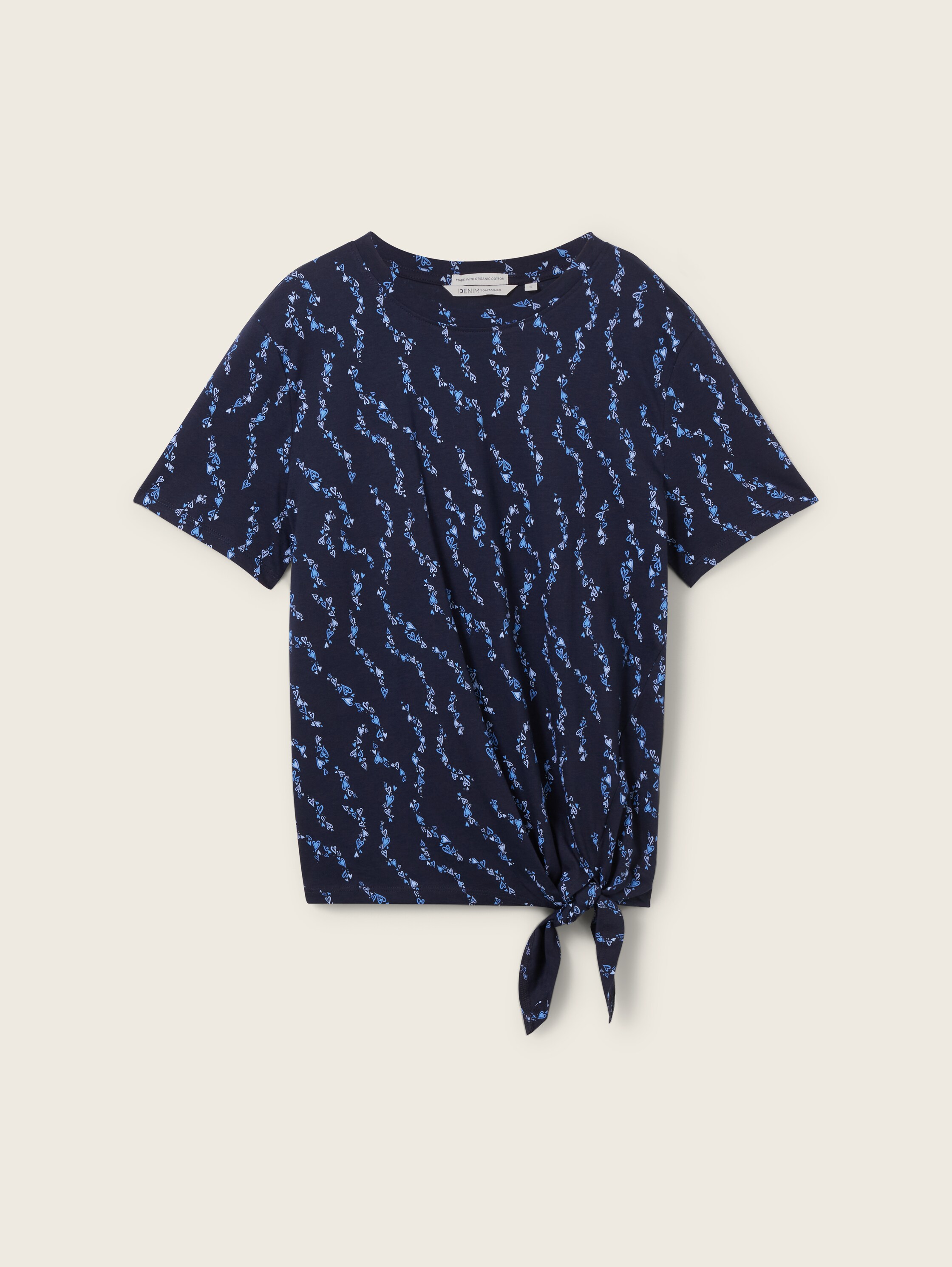 T-Shirt mit Knoten-Detail - blau - Produktansicht