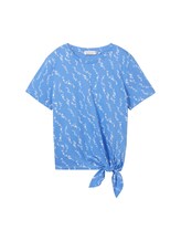 Ausgewählt, T-Shirt mit Knoten-Detail von Tom Tailor, blau