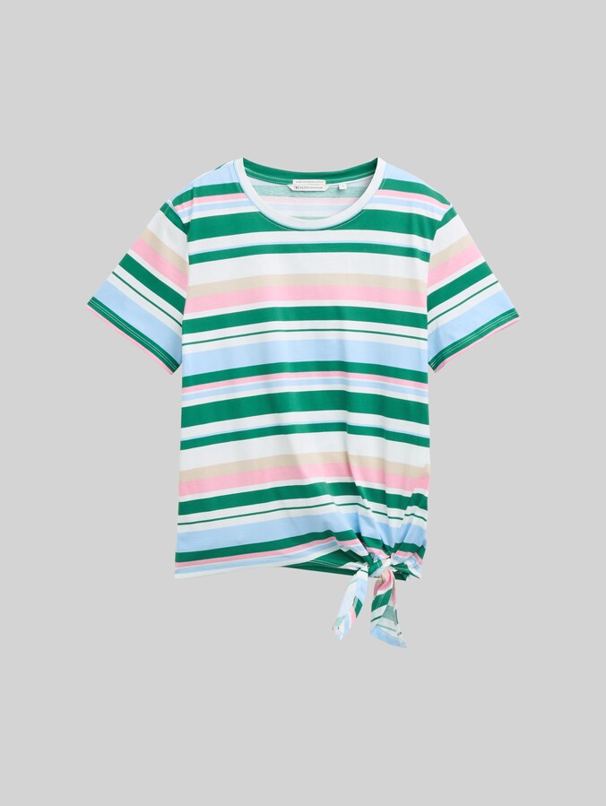 T-shirt met knoopdetail door Denim Female, multicolor stripe