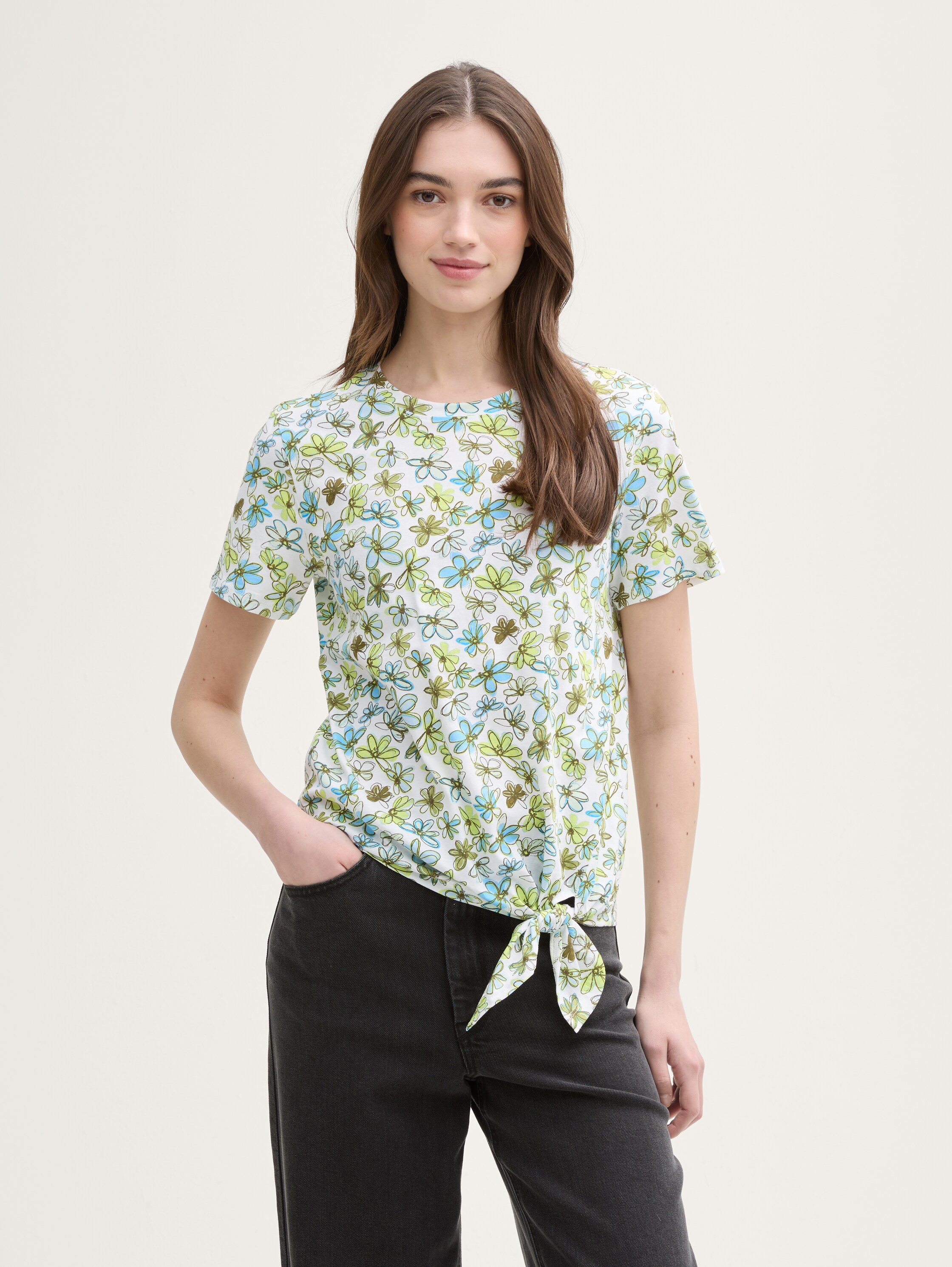 T-Shirt mit Knoten-Detail - 1