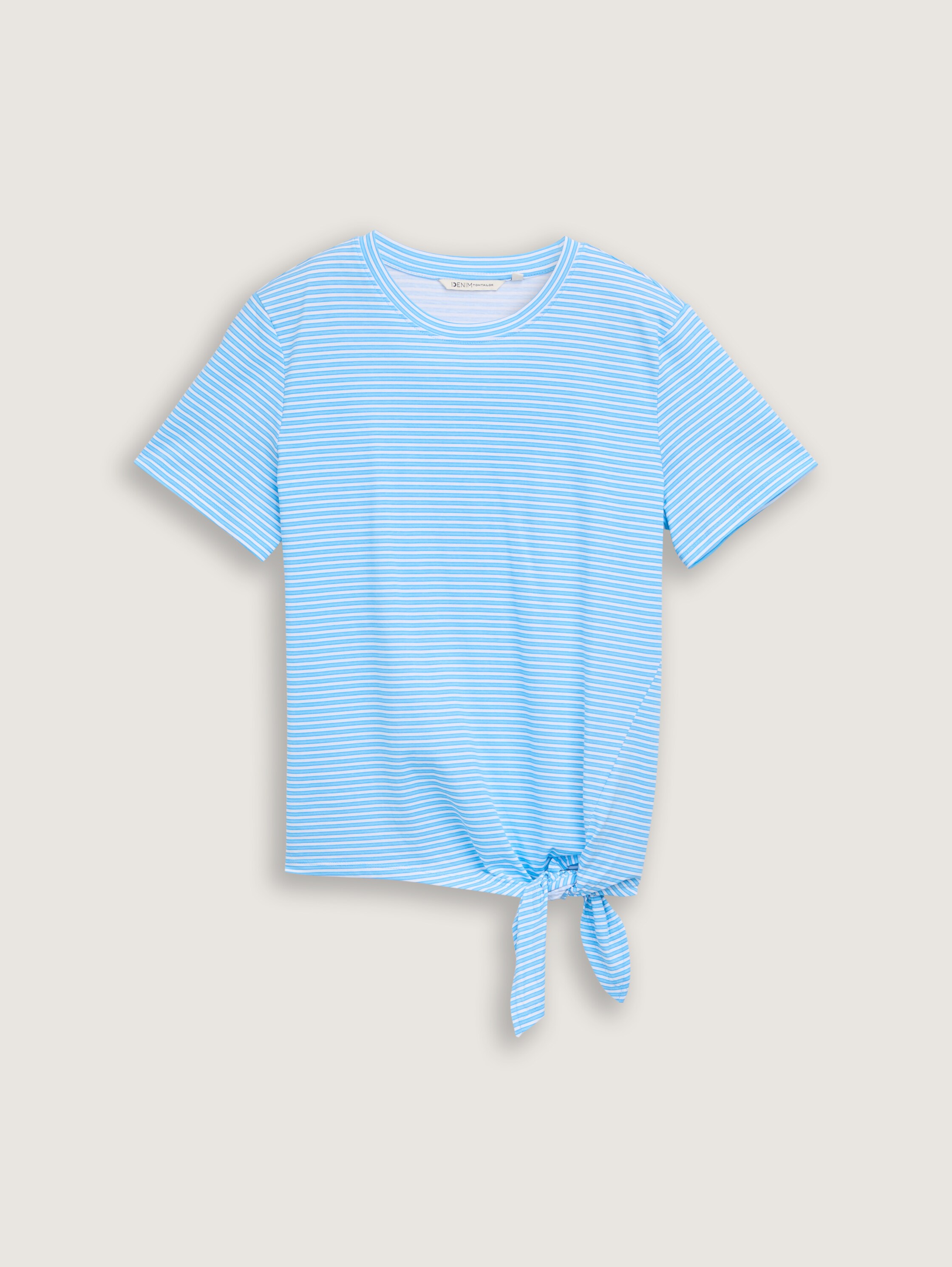 T-Shirt mit Knoten-Detail - blue_white_stripe - 