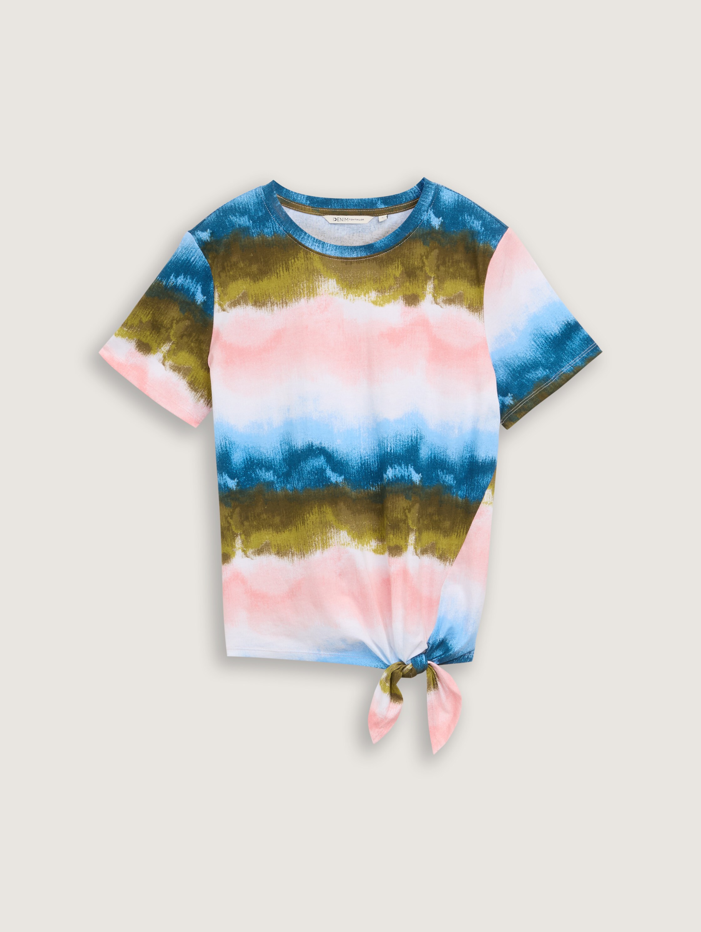 T-Shirt mit Knoten-Detail - watercolor_print - 