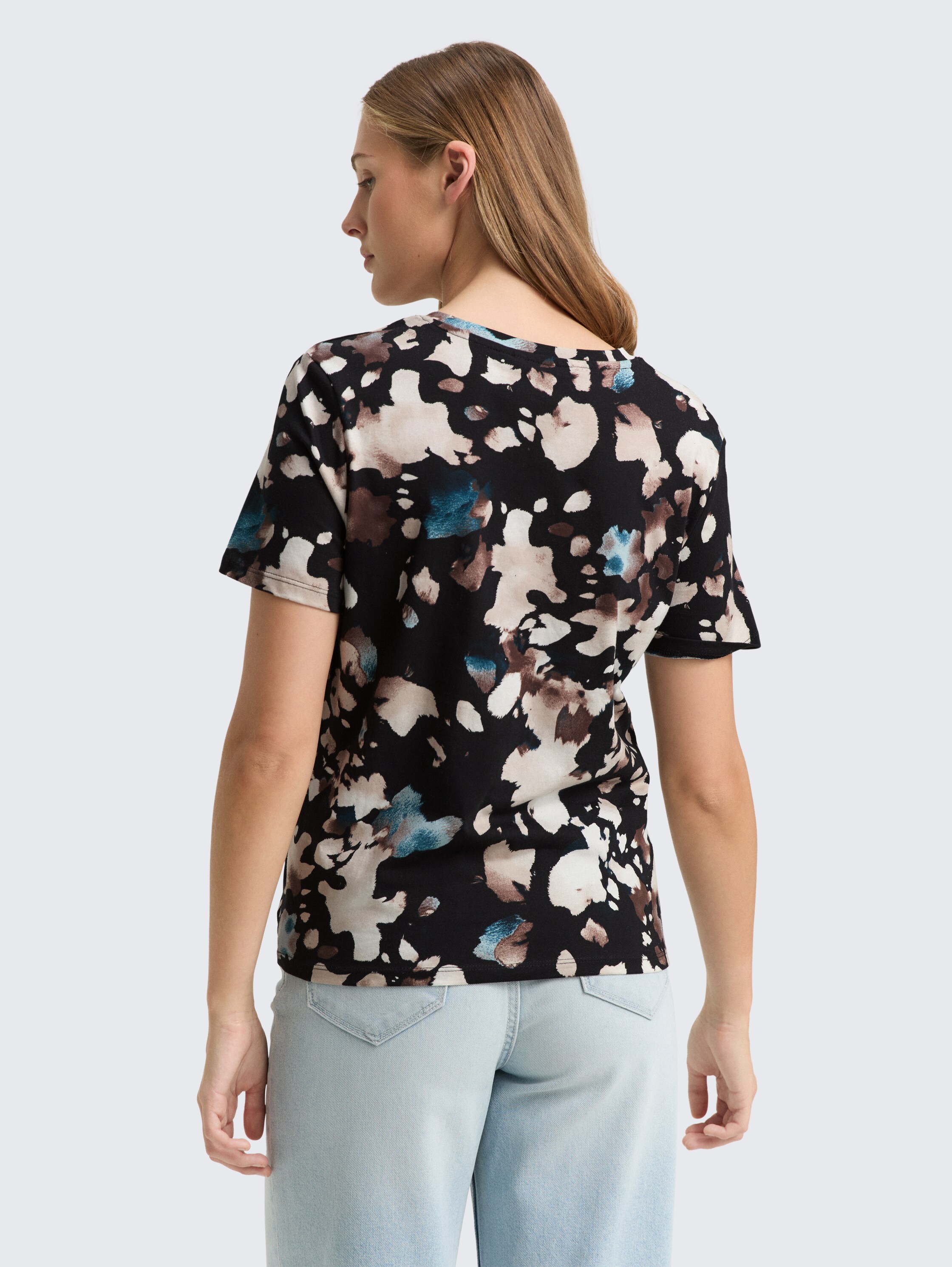 T-Shirt mit Knoten-Detail - abstract_print - 