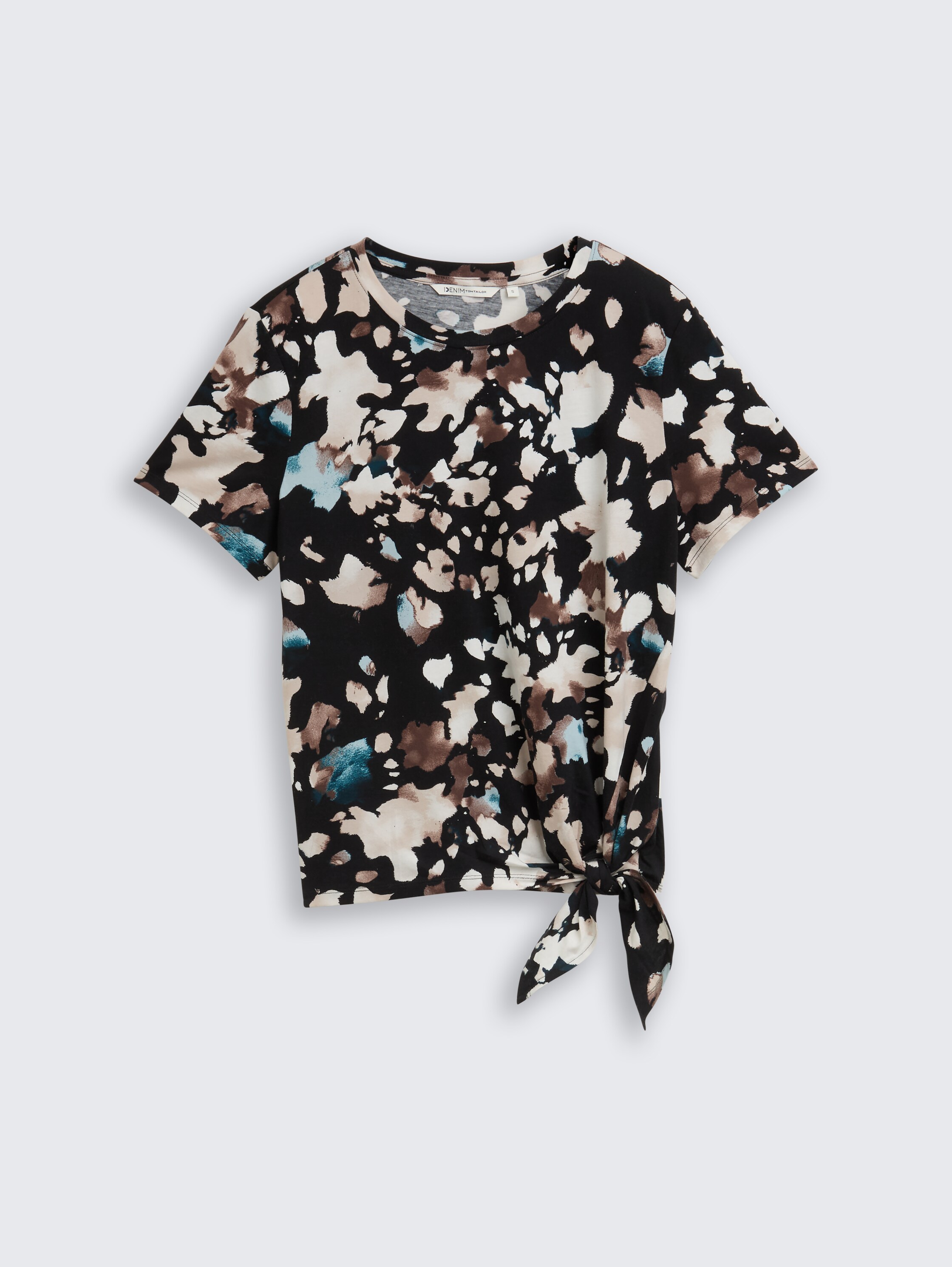 T-Shirt mit Knoten-Detail - abstract_print - 