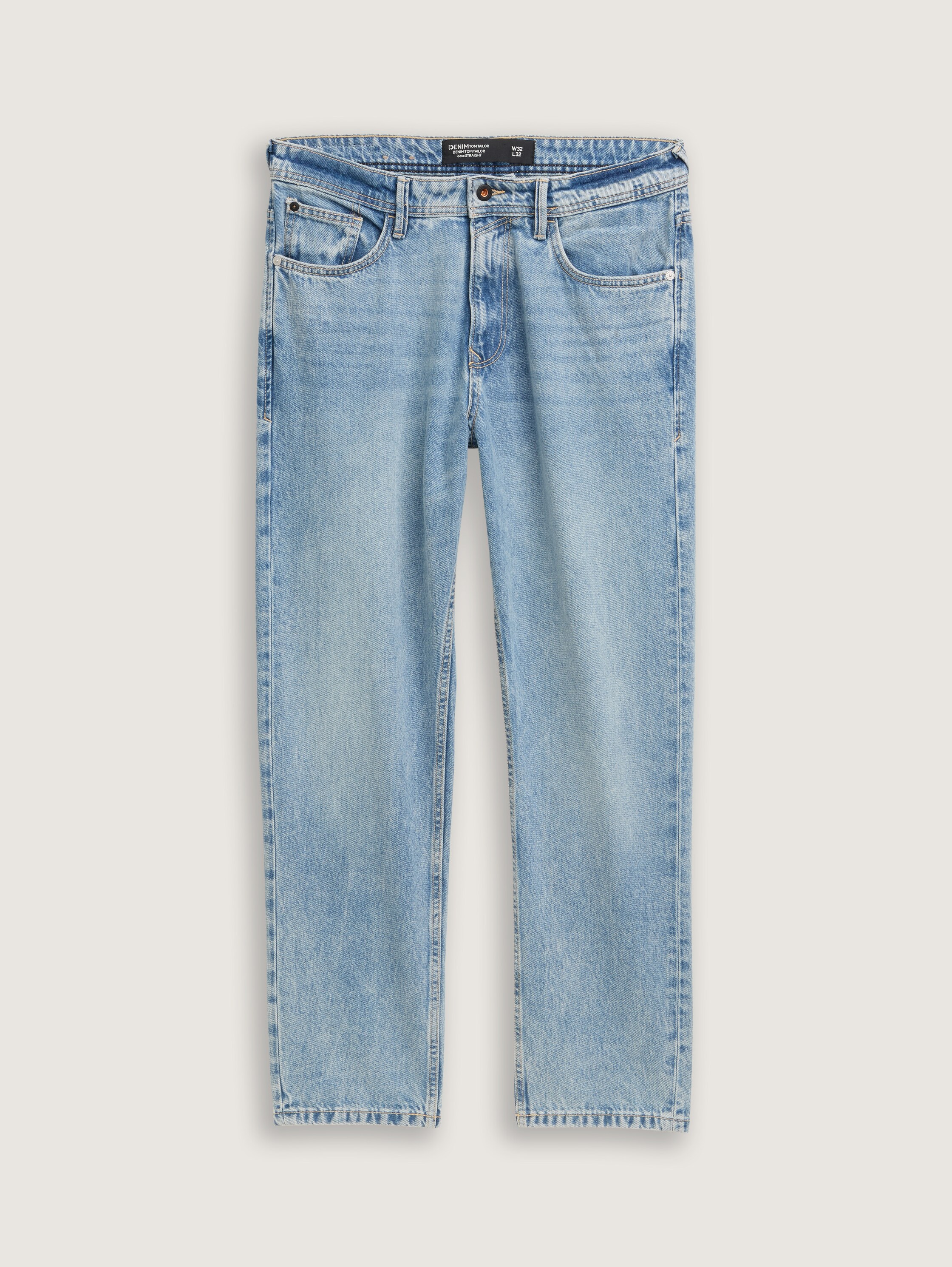 Loose Straight Fit Jeans - super_stone_blue_denim_tint - 
