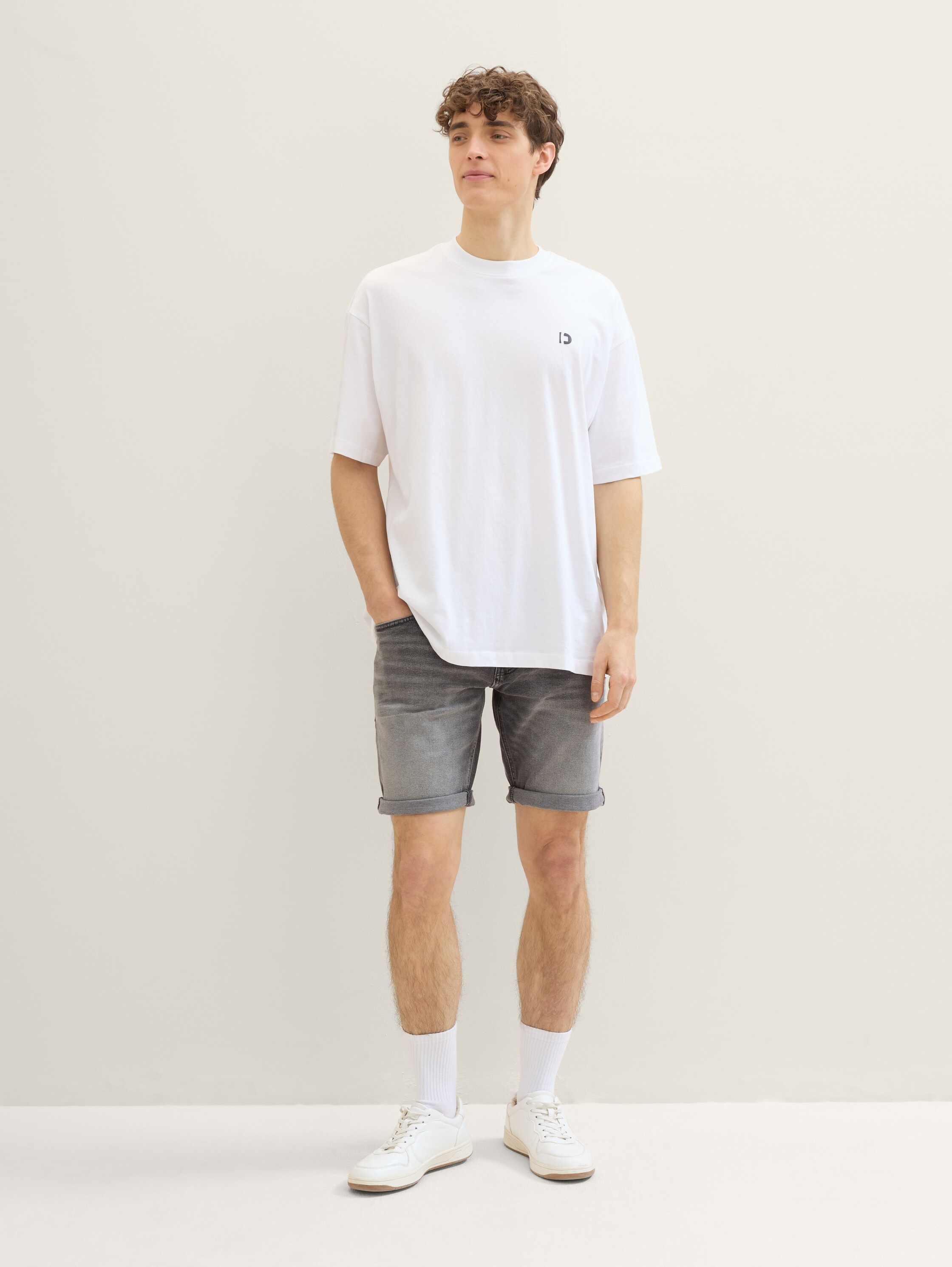 Short en jean - gris - 