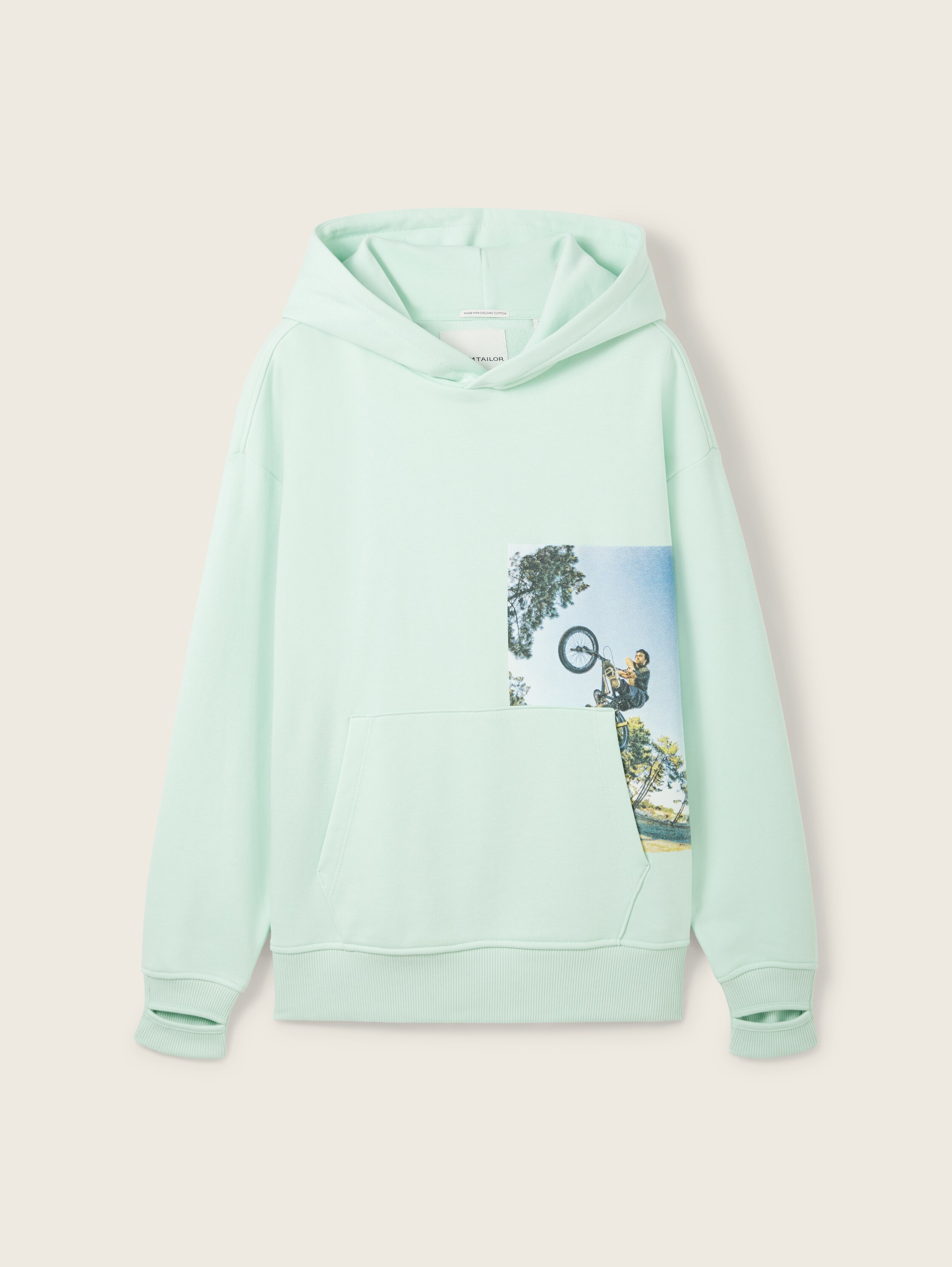 Oversized Hoodie mit Bio-Baumwolle - grün - 