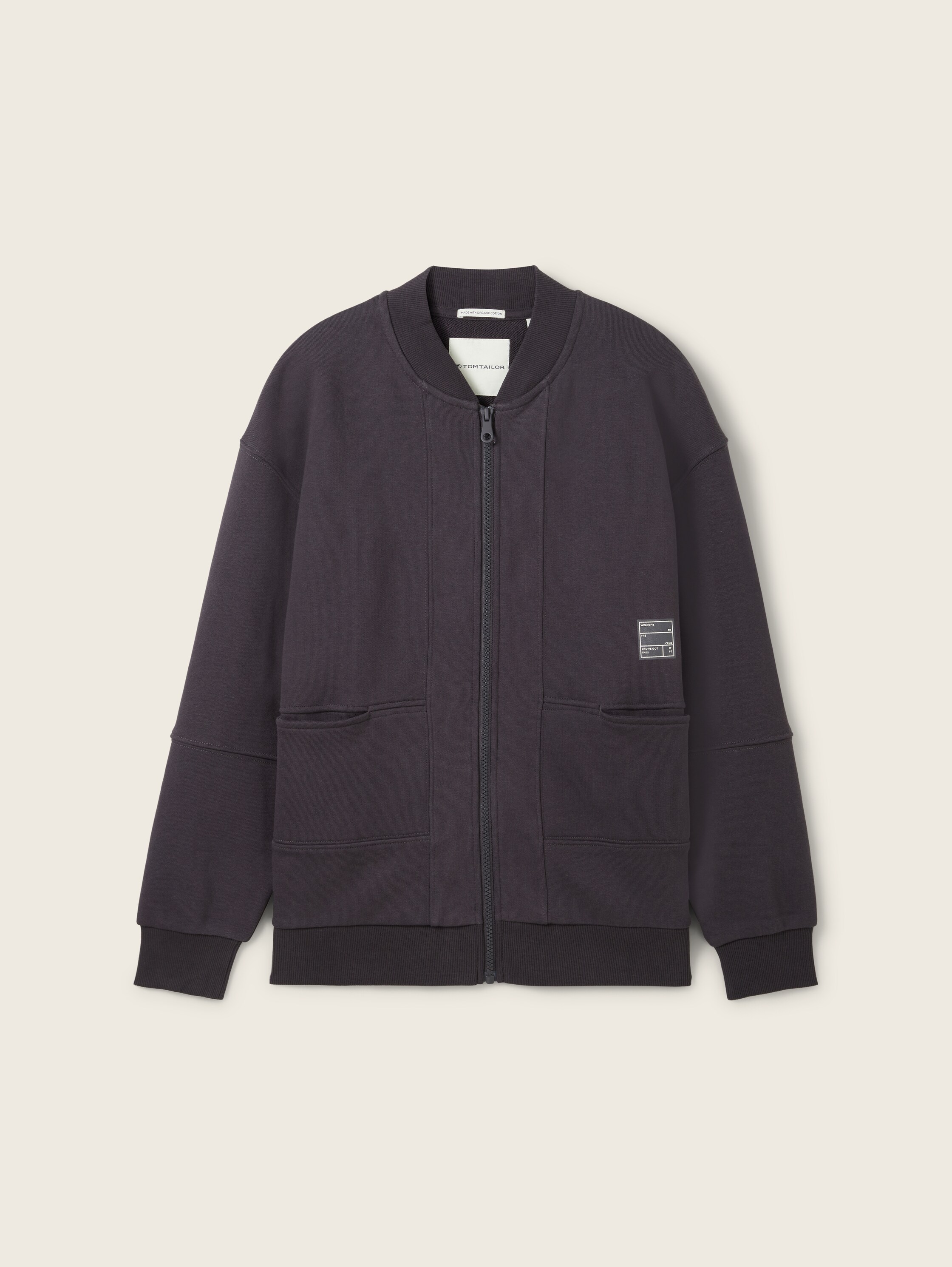 Bomberjacke mit Bio-Baumwolle - grau - 