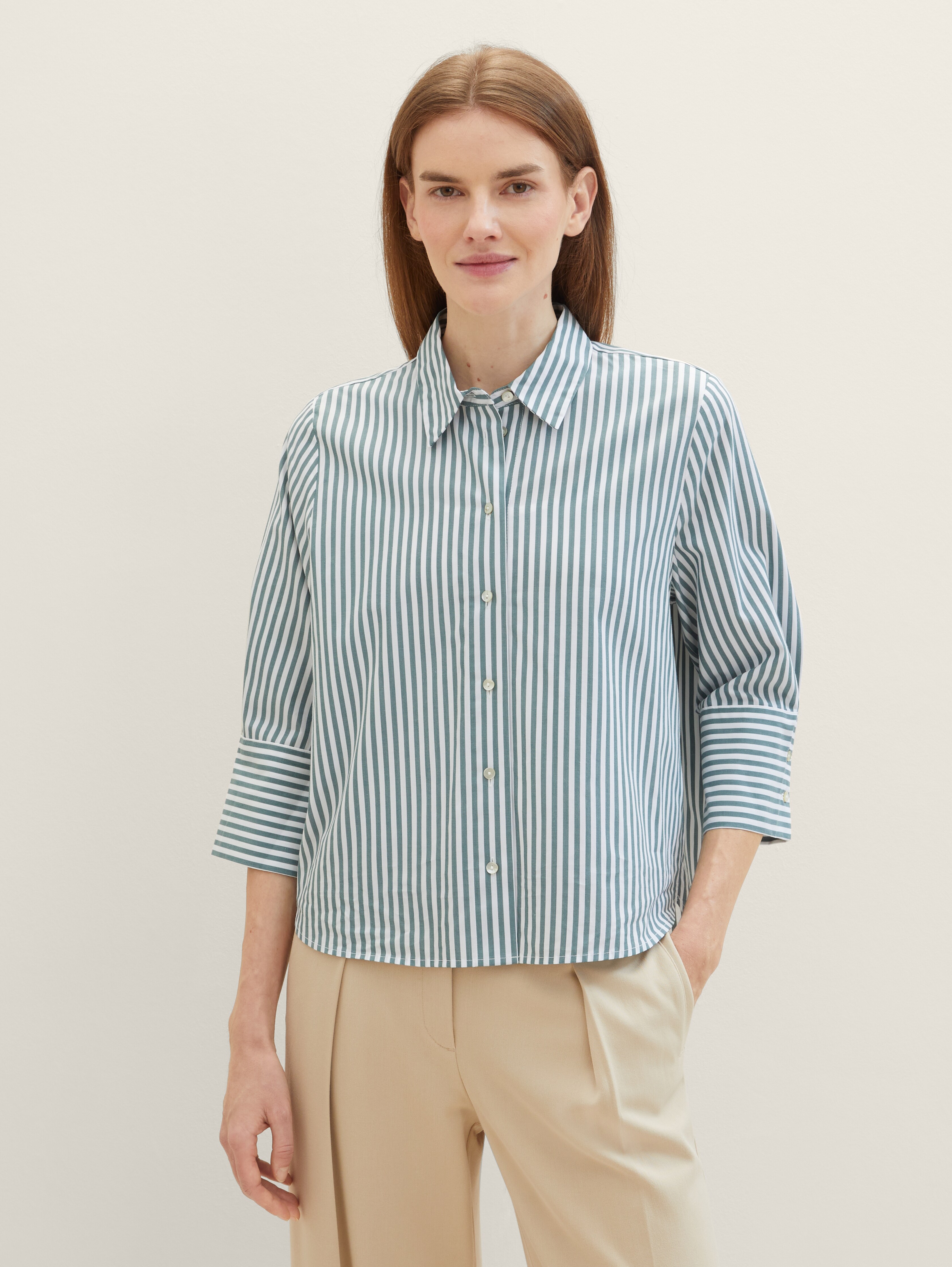 Striped blouse with TENCEL™ Lyocell by Tom Tailor