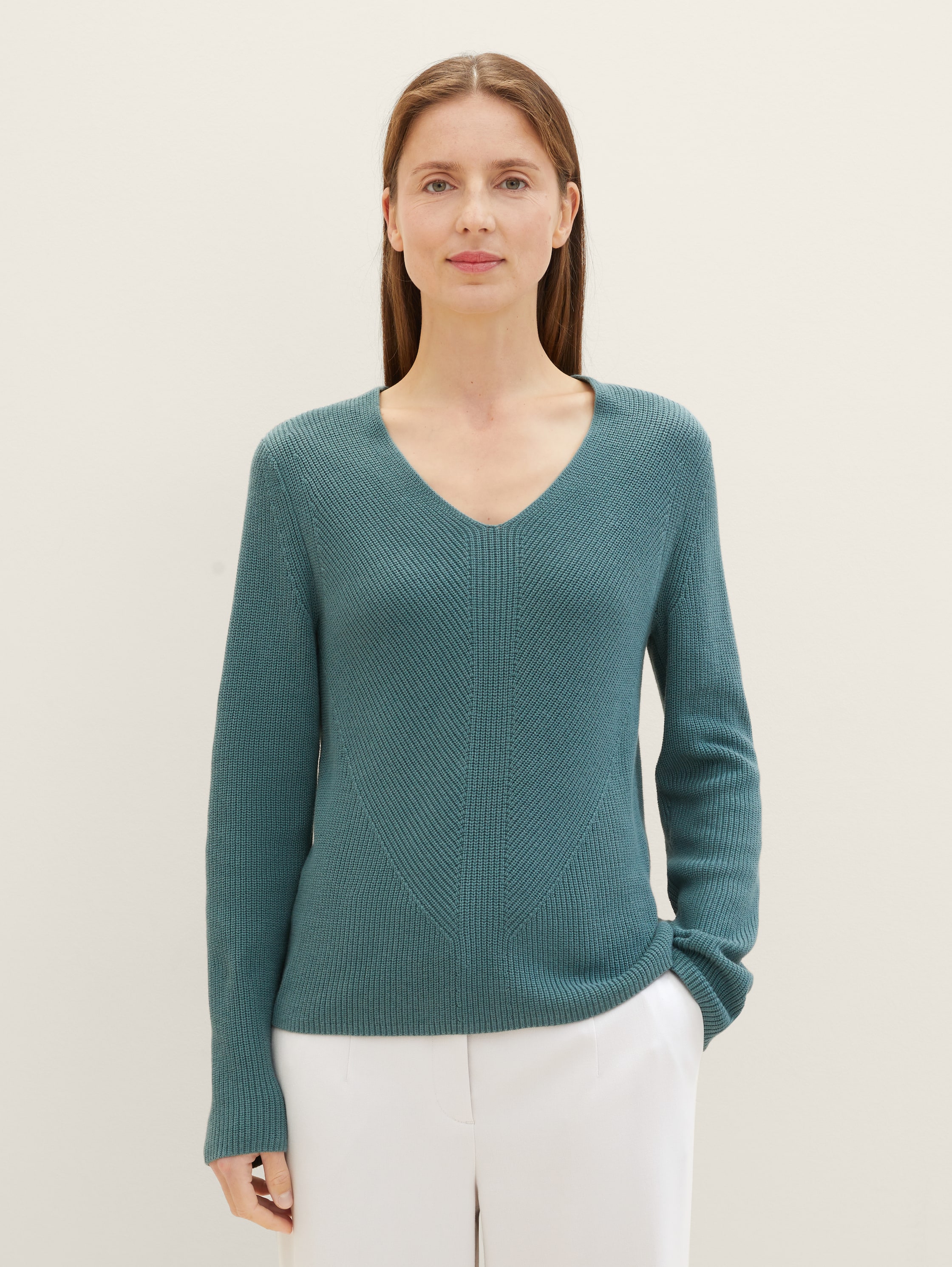 Strickpullover mit V-Ausschnitt - 3