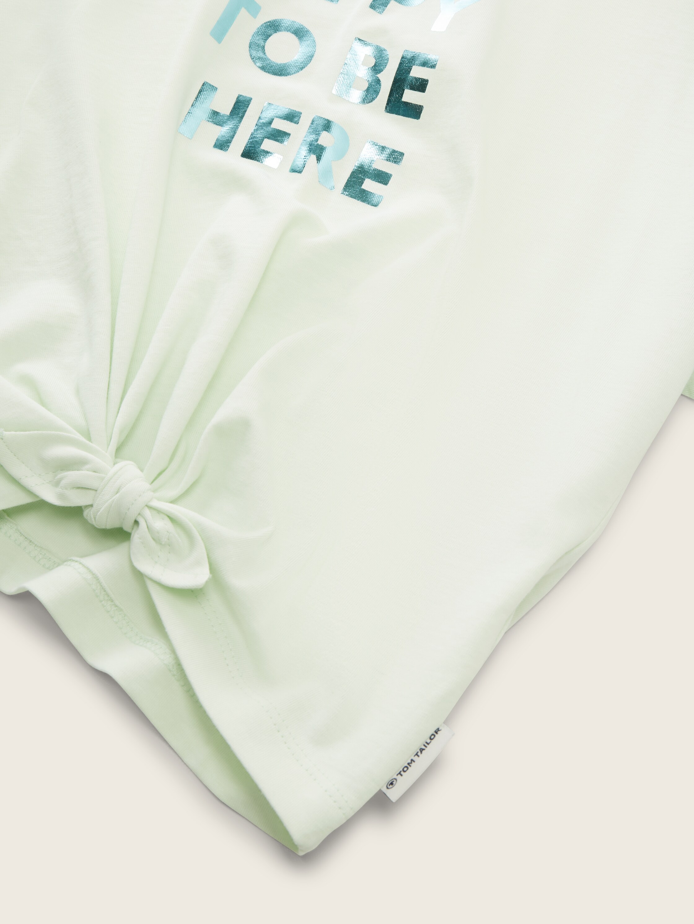 T-shirt met organische katoen - pale peppermint - Detailaanzicht model