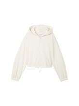 Selected, Cropped sweatjacket with organic cotton by Tom Tailor, brown