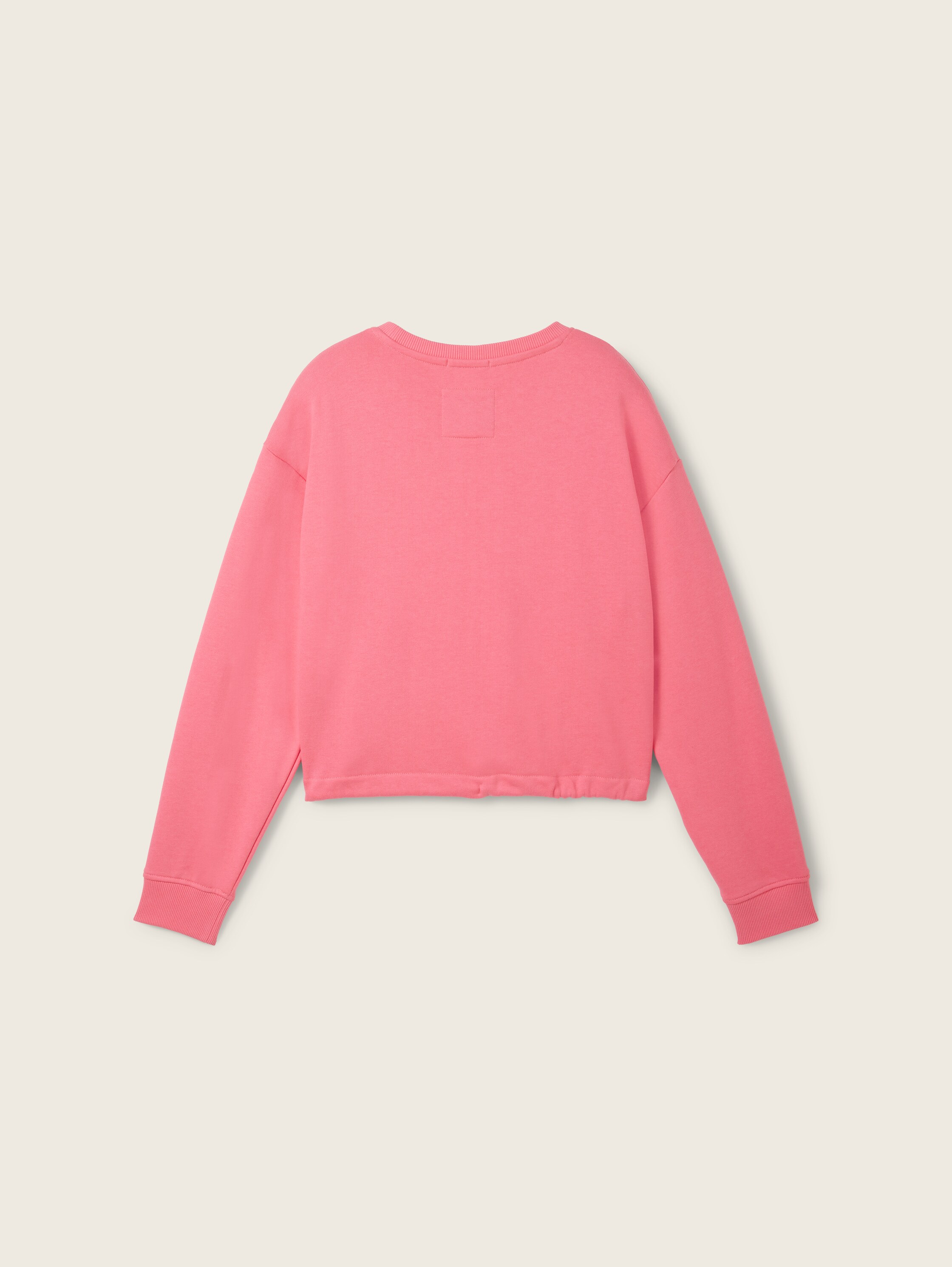 Cropped sweatshirt met gerecycled polyester - dull pink