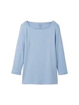 Geselecteerd, Shirt met 3/4 mouwen van biologisch katoen door Tom Tailor, blauw