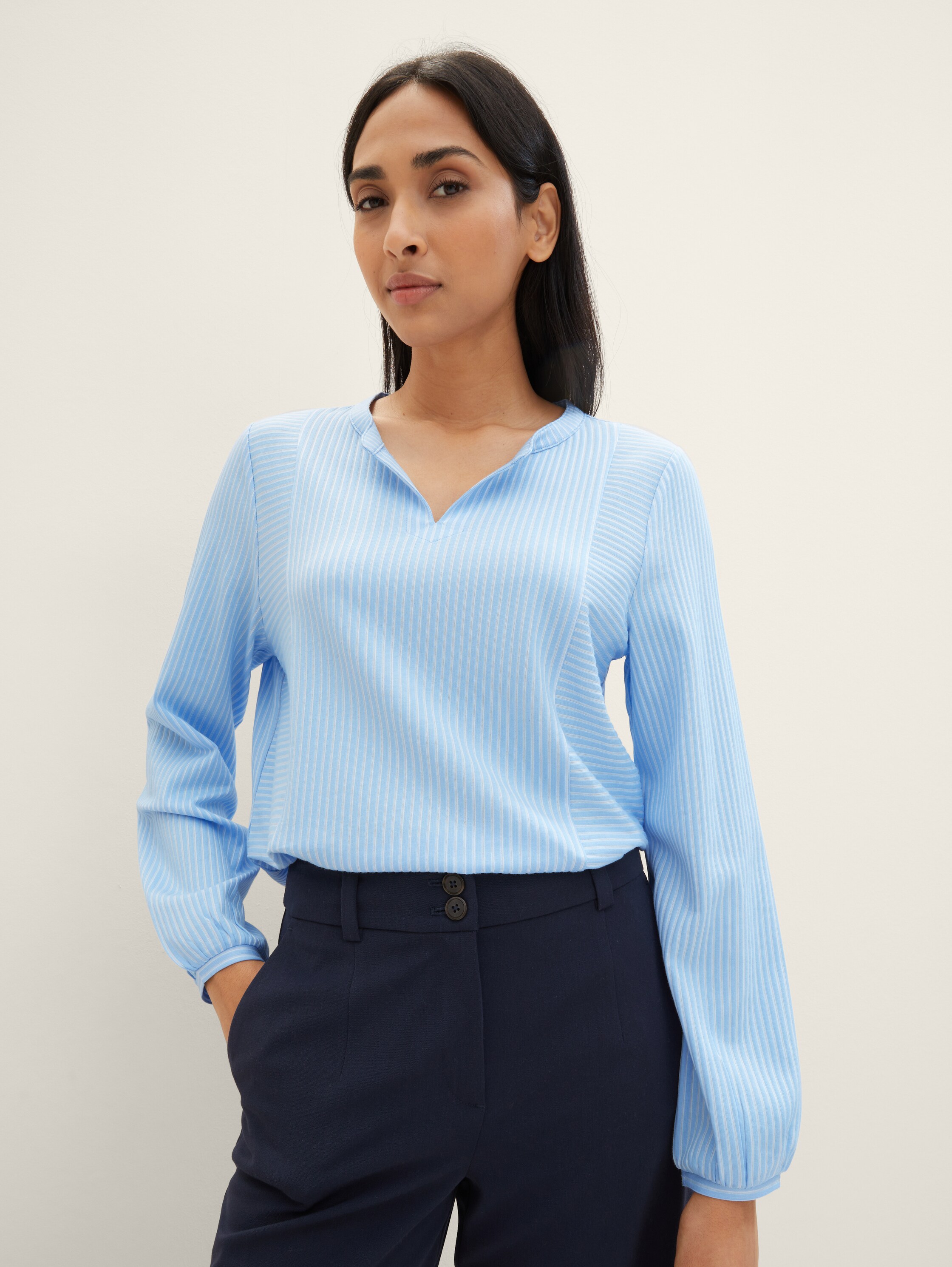 Bluse mit Streifenmuster - 1