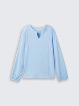 Bluse mit Streifenmuster - blue white thin stripe - Vorder-Produkt-Ansicht