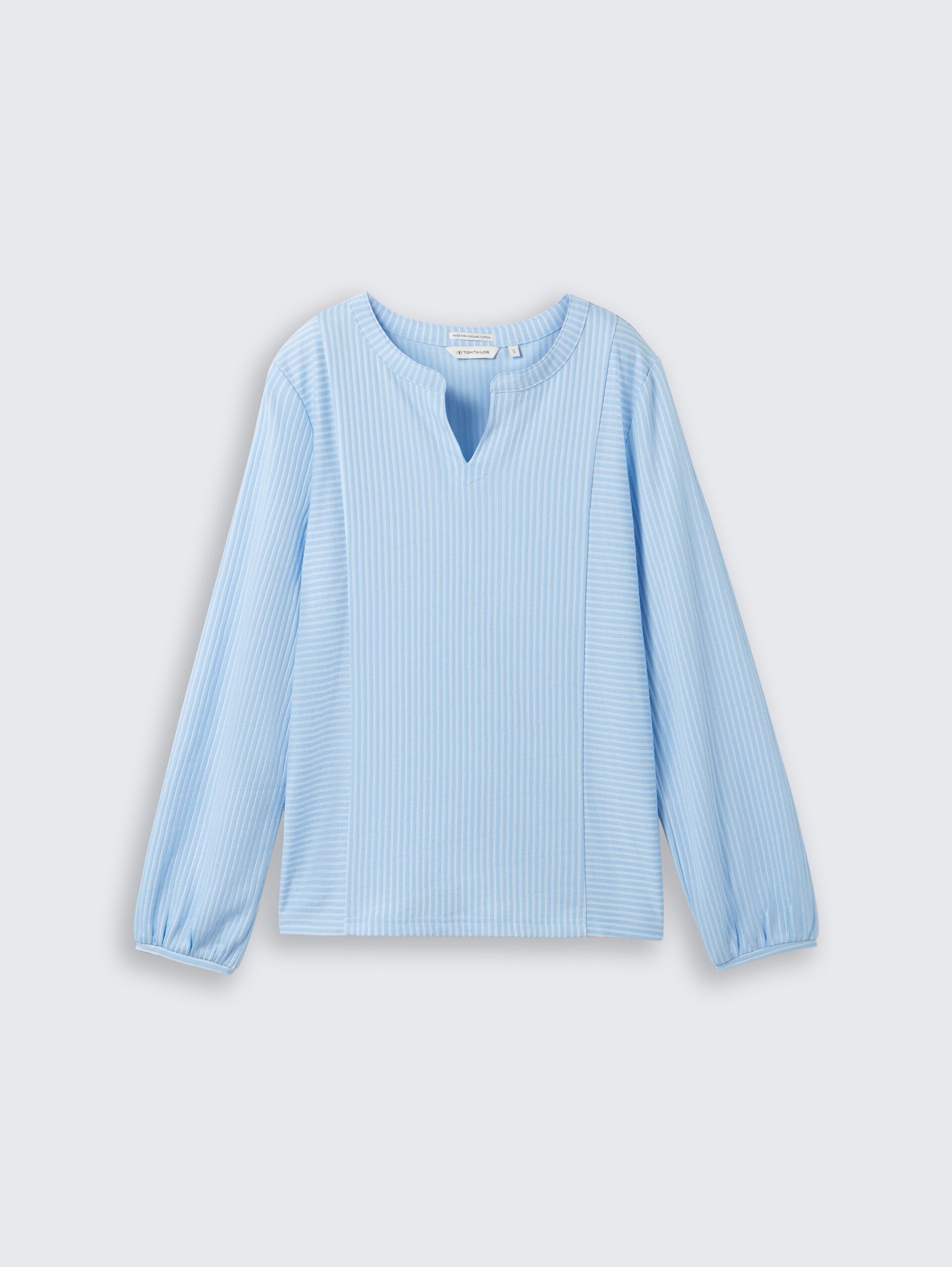 Bluse mit Streifenmuster - blue white thin stripe - Vorder-Produkt-Ansicht