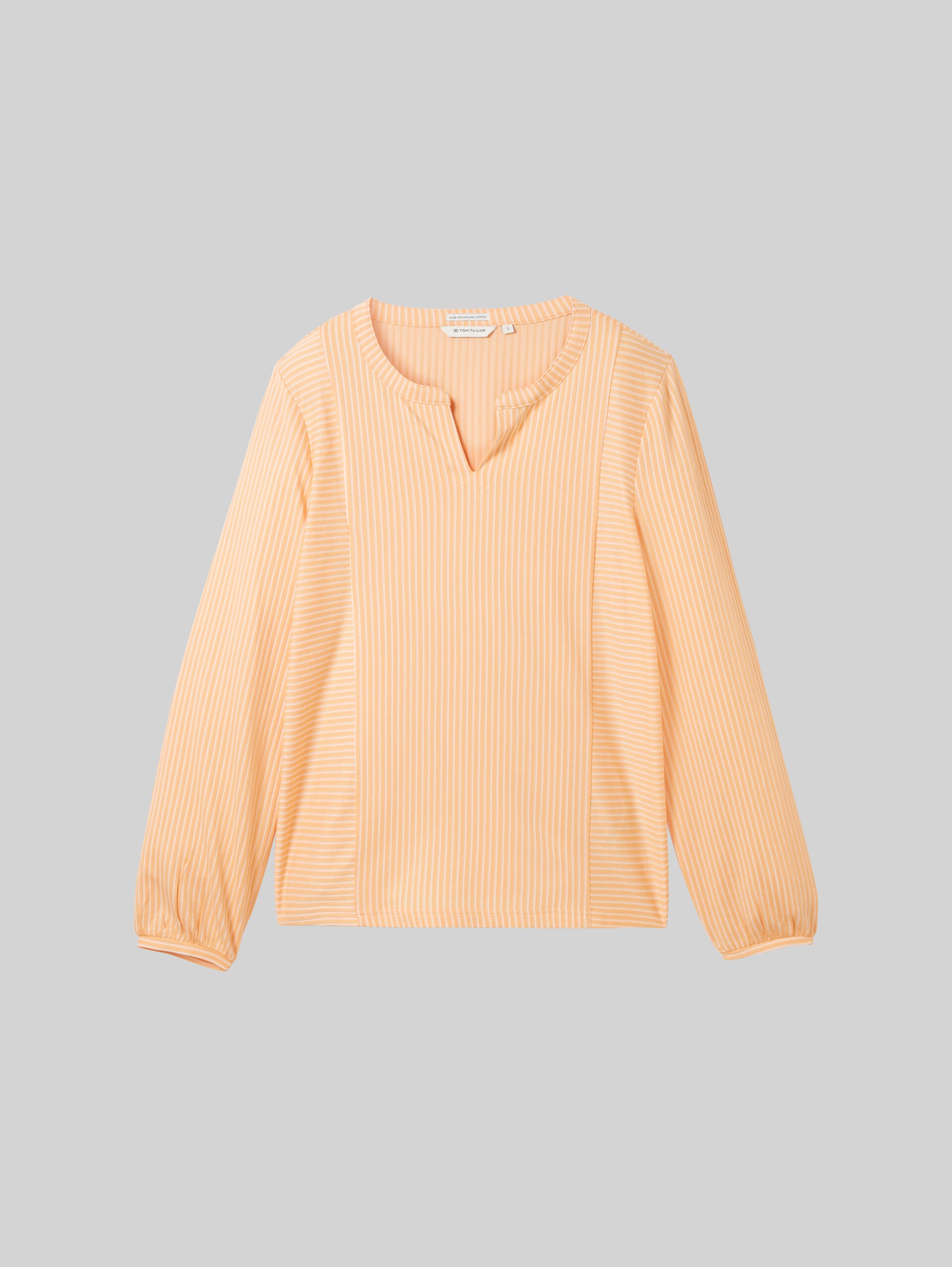 Blouse à rayures - coral beige thin stripe - Vue de face du produit