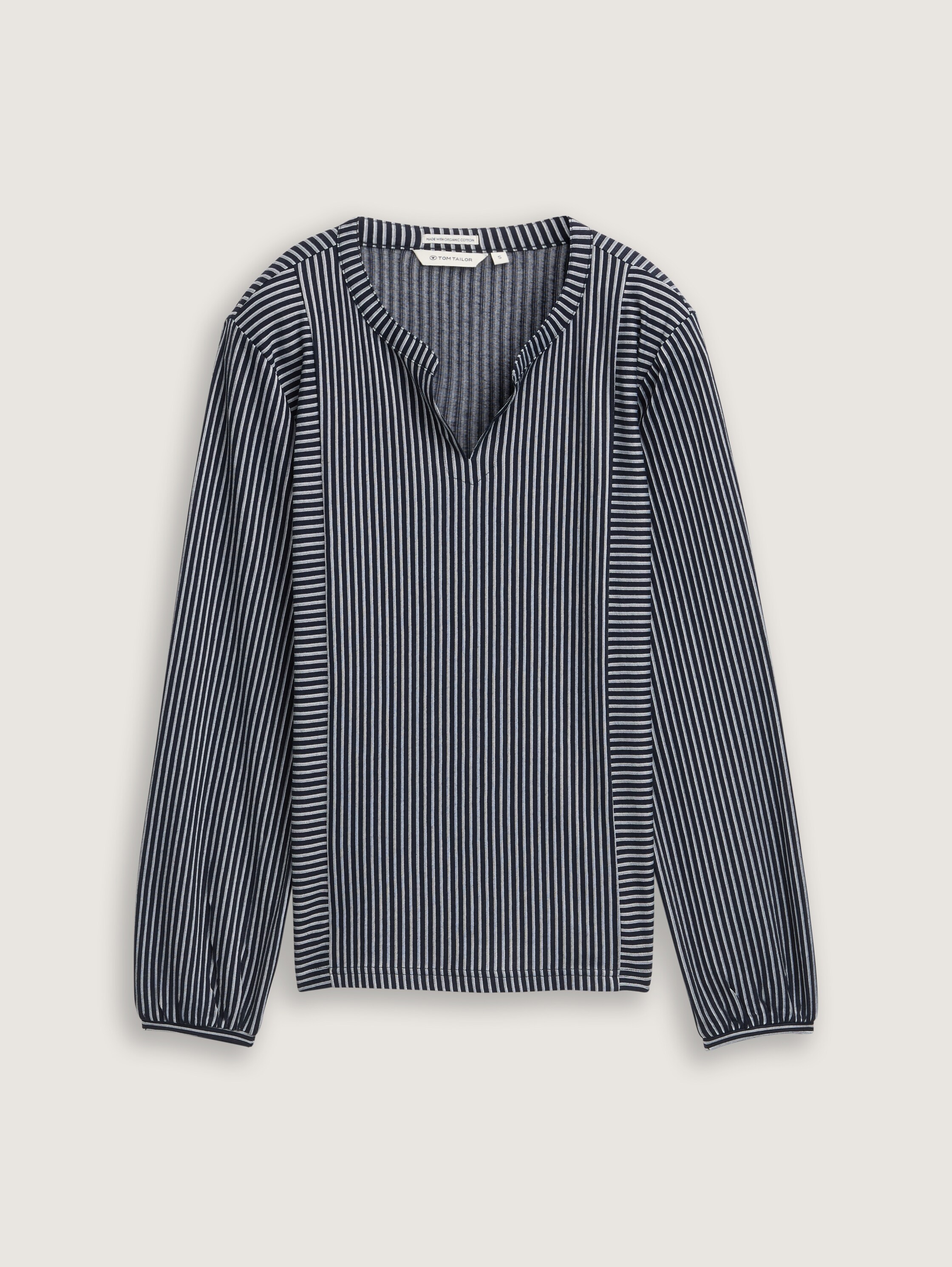 Bluse mit Streifenmuster - navy_blue_white_thin_stripe - 