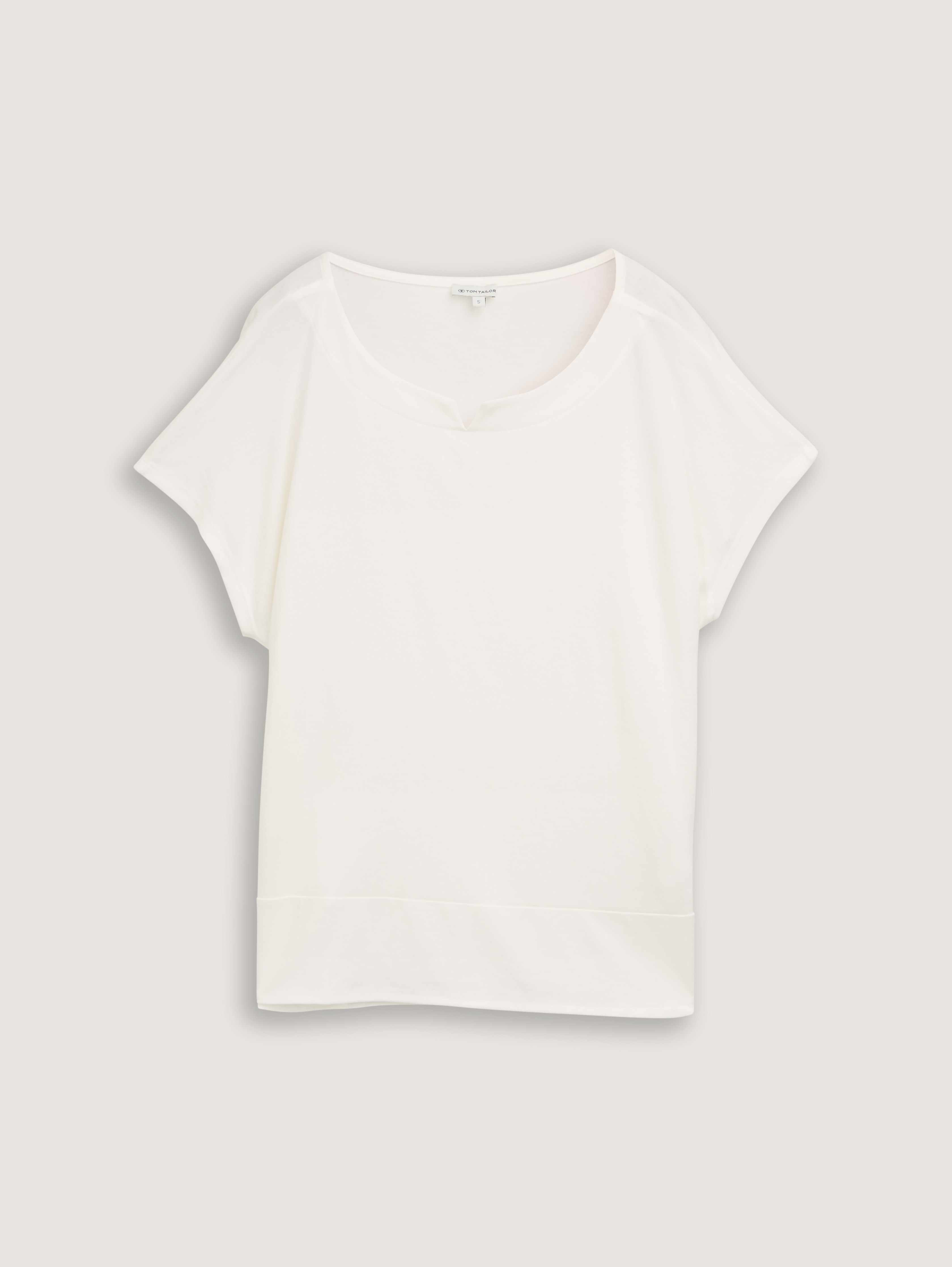 T-Shirt aus Materialmix von Women, Whisper White