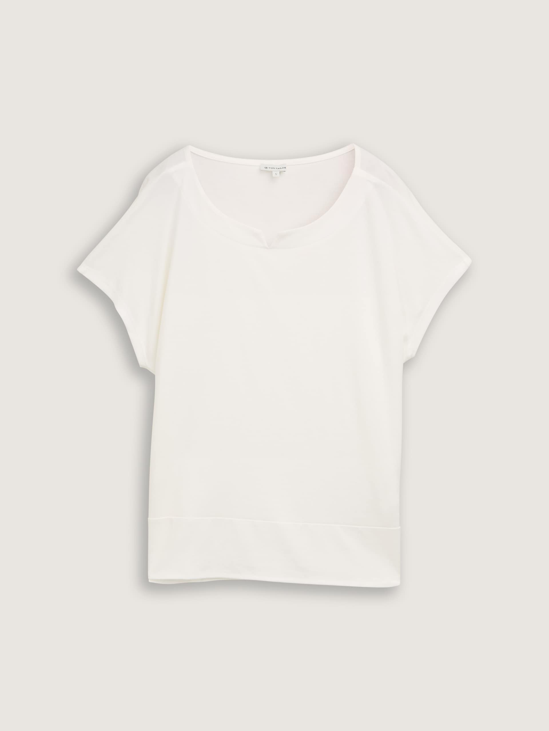 T-shirt in a fabric blend - Whisper White - Front product view