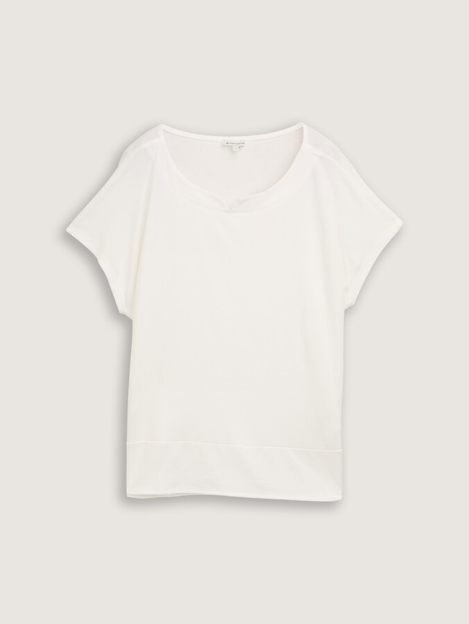 T-Shirt aus Materialmix von Women, Whisper White