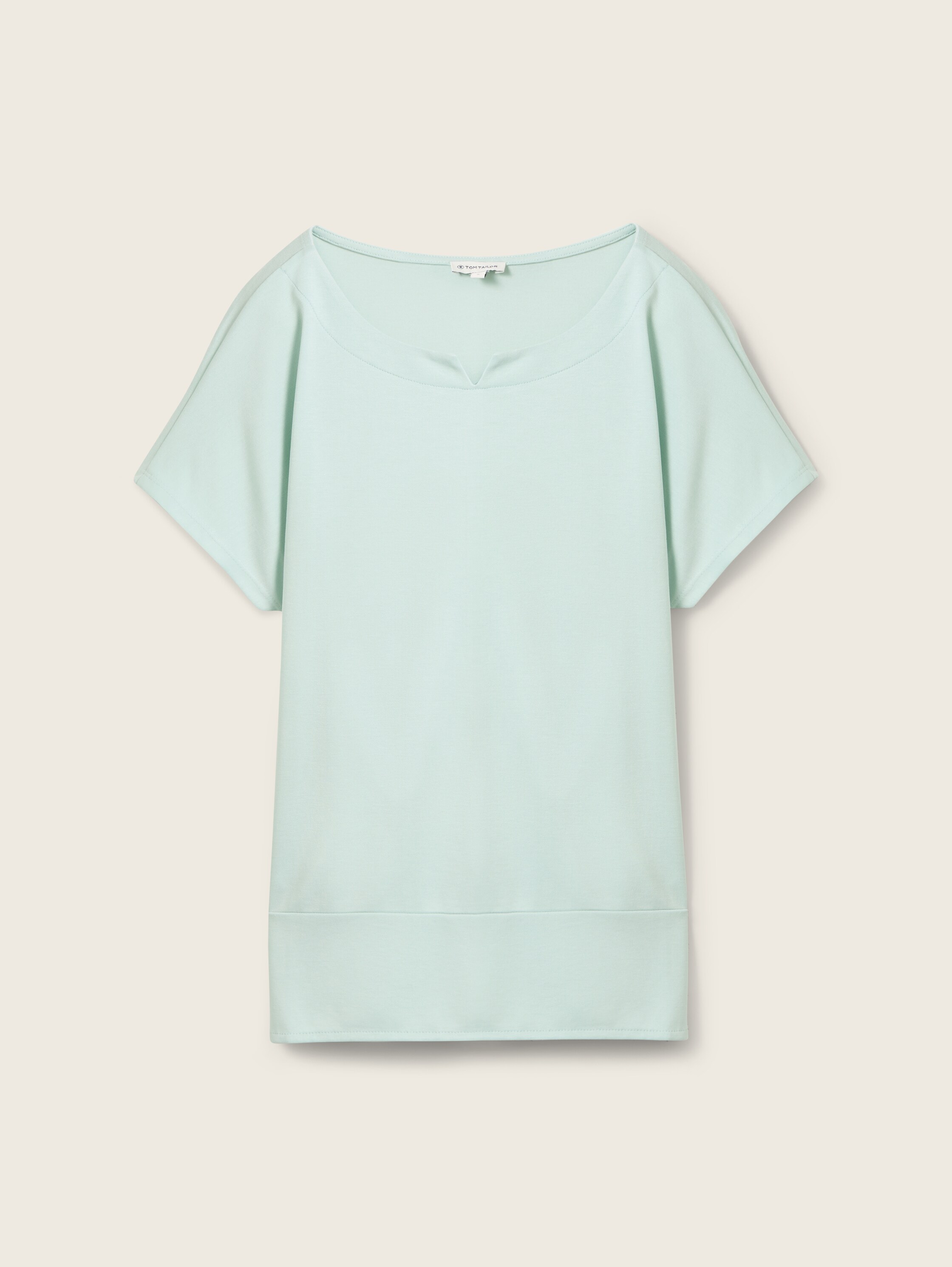 T-Shirt aus Materialmix - grün - Produktansicht