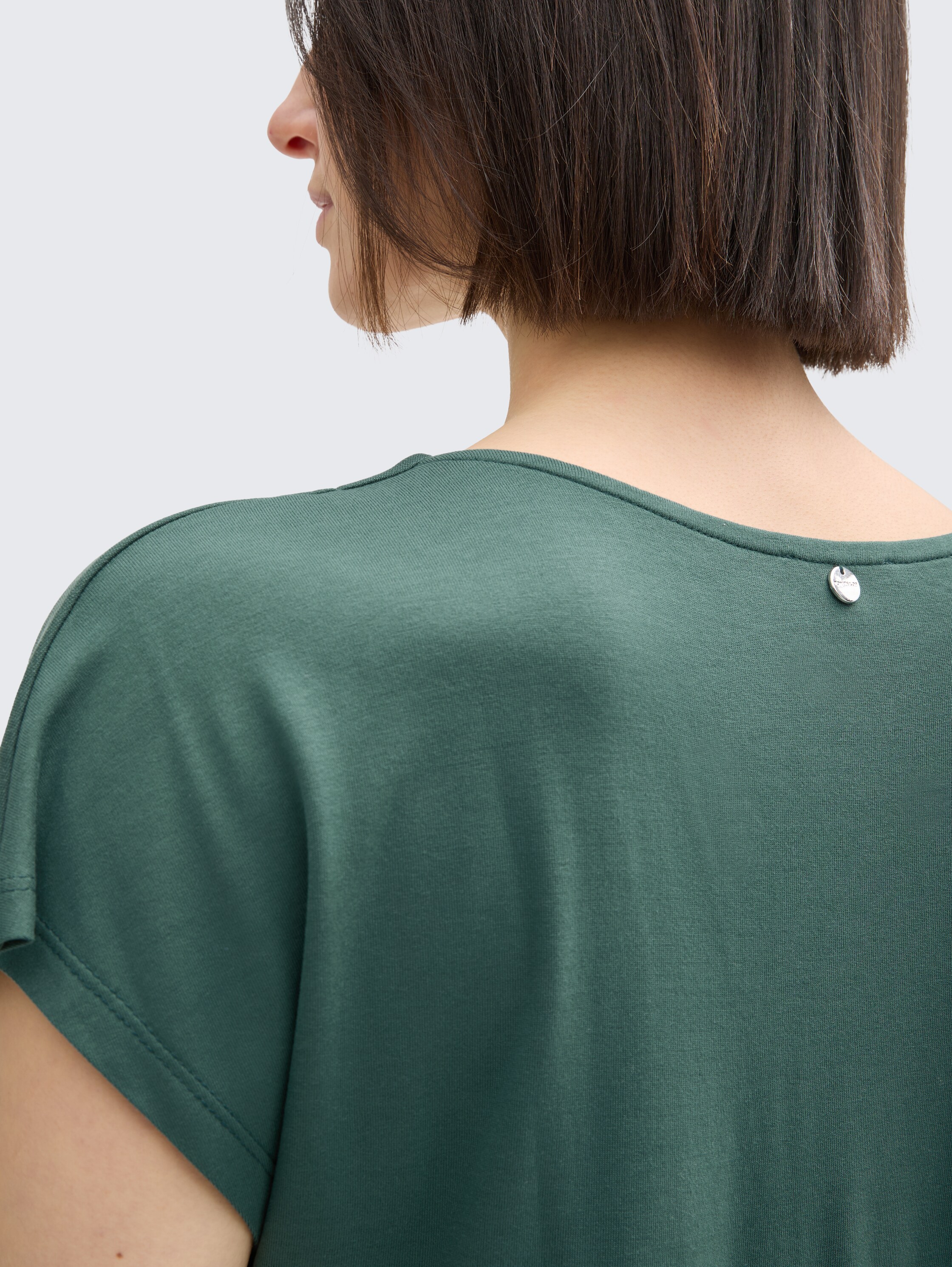 T-Shirt aus Materialmix - explorer_green - 