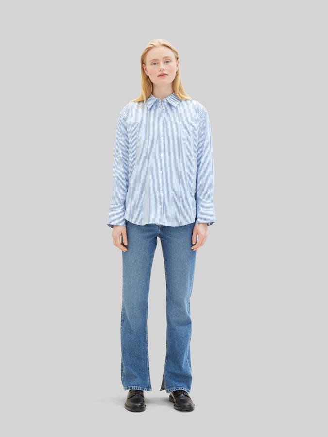 Chemise ample à rayures par Denim Female, blue white strripe