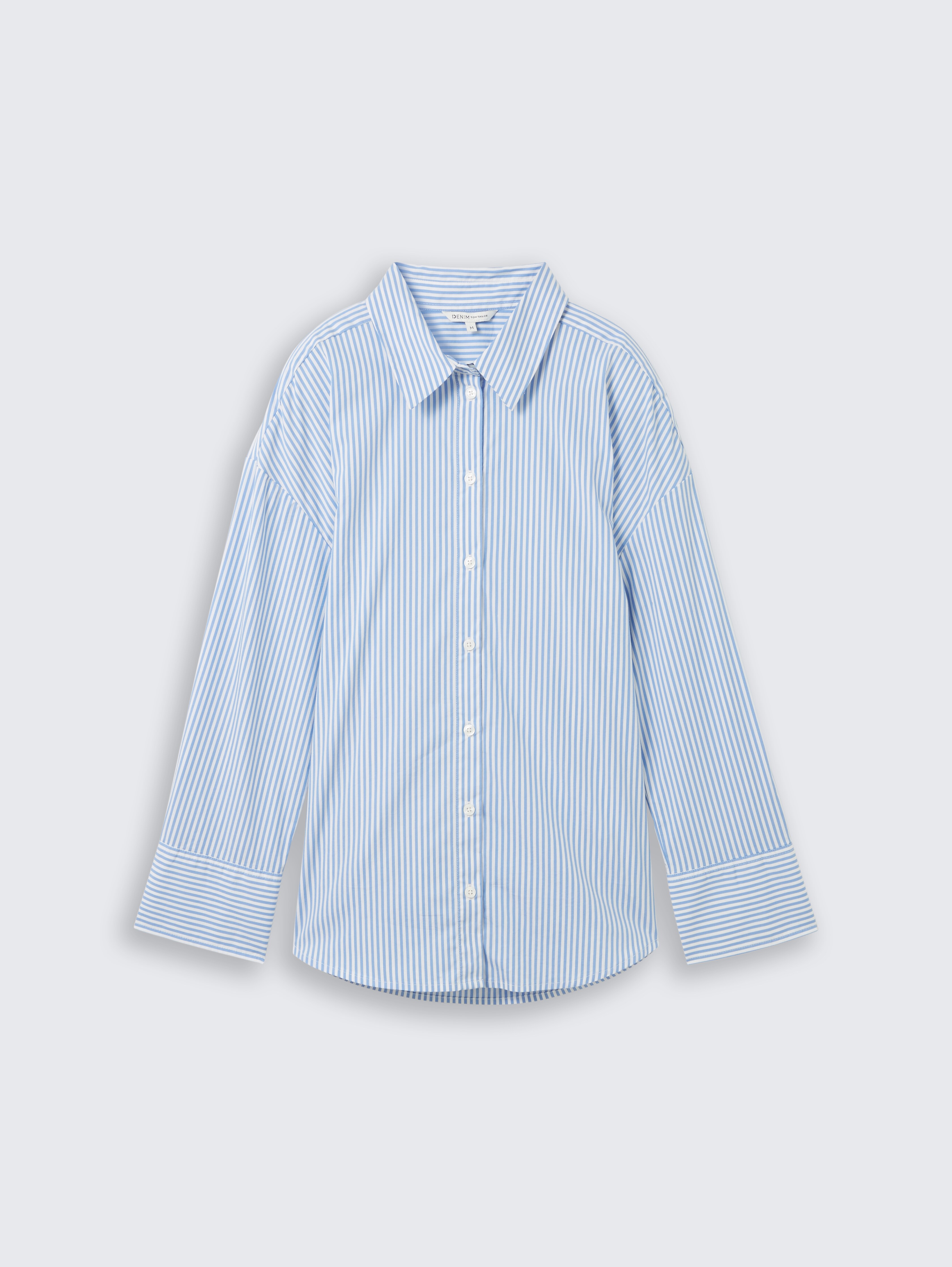 売れ筋商品|||トム テイラー デニム シャツ レディース トップス GESTREIFTES LOOSE FIT - Button-down blouse - blue white strripe Striped loose fit shirt by Tom Tailor