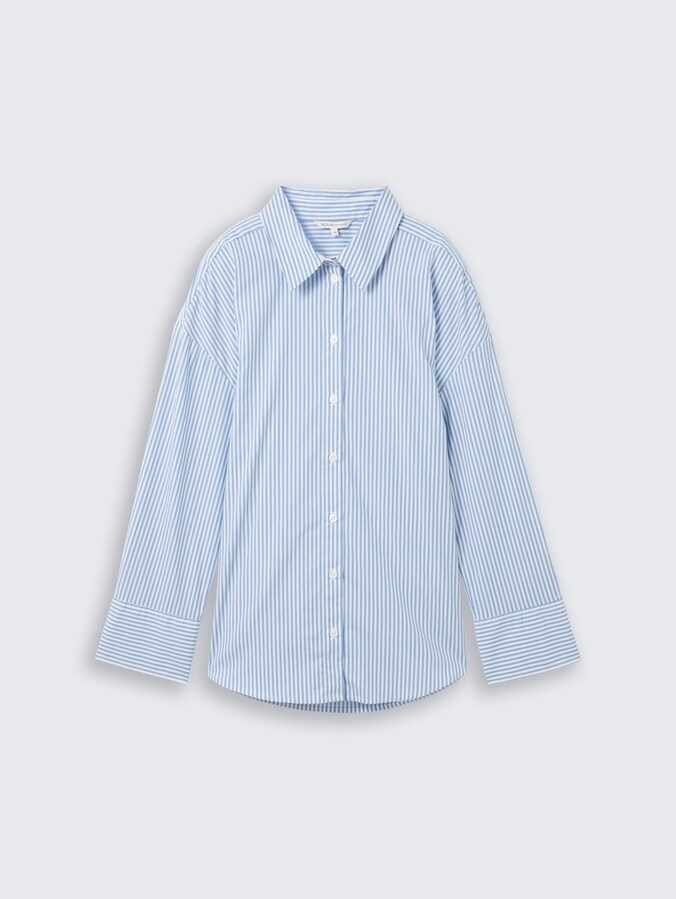 Loose Fit Hemd mit Streifen von Denim Female, blue white strripe