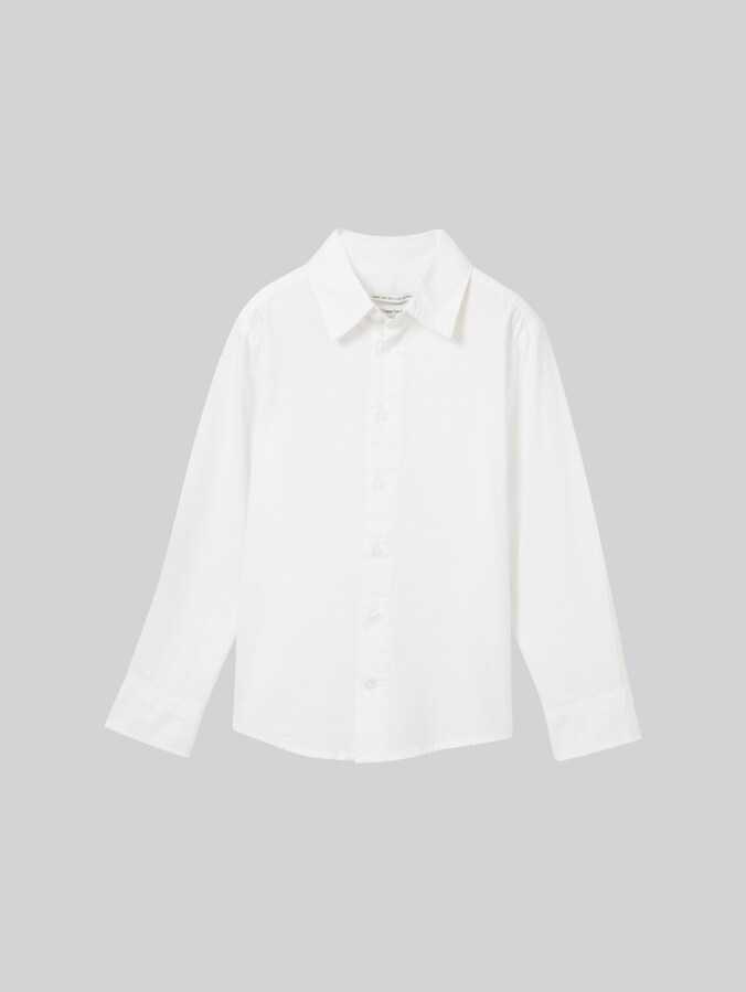 Basic overhemd met gerecycled katoen door Mini Boys, White