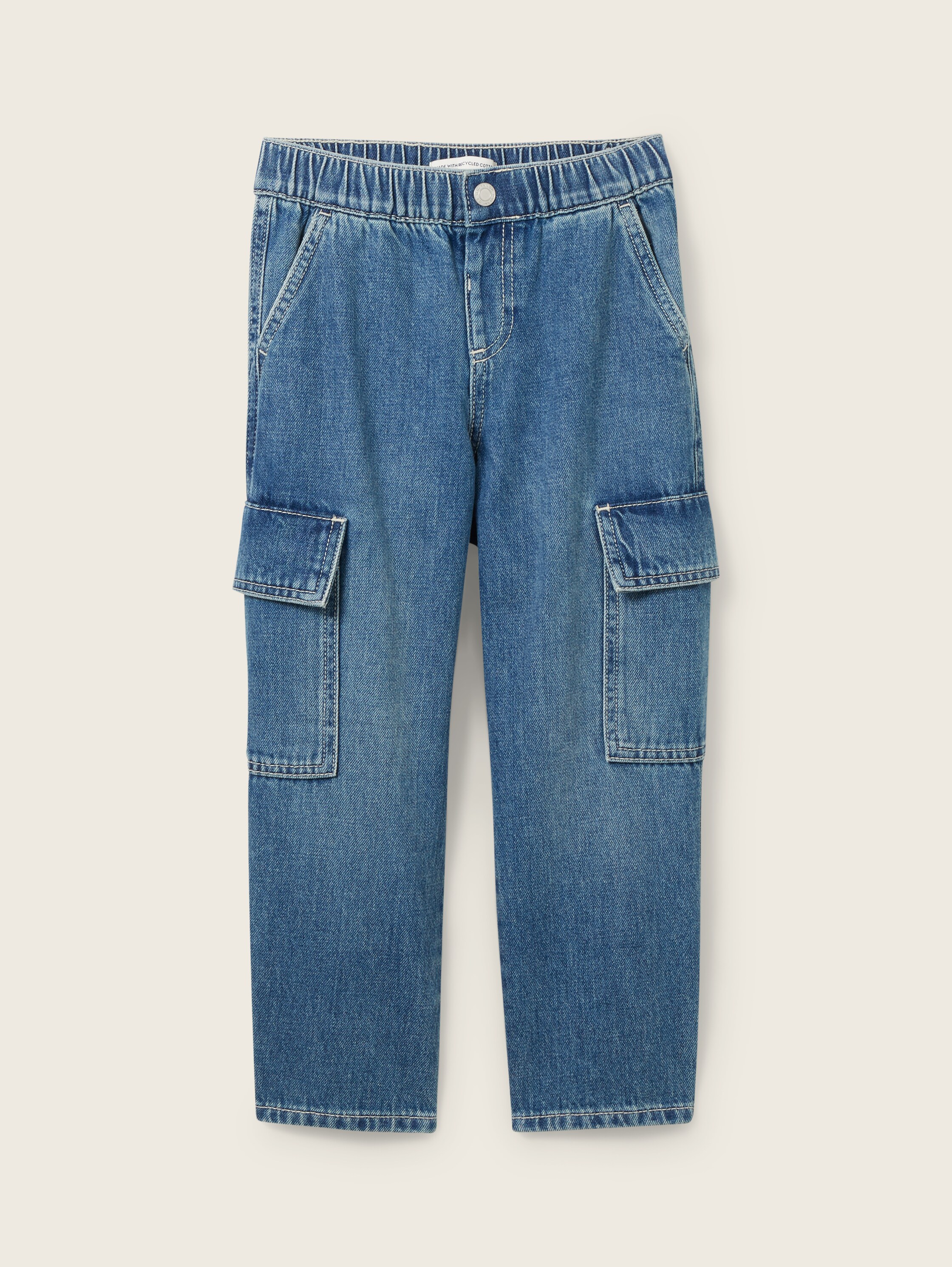 Cargo Jeans mit recycelter Baumwolle - blau - 7 alt image