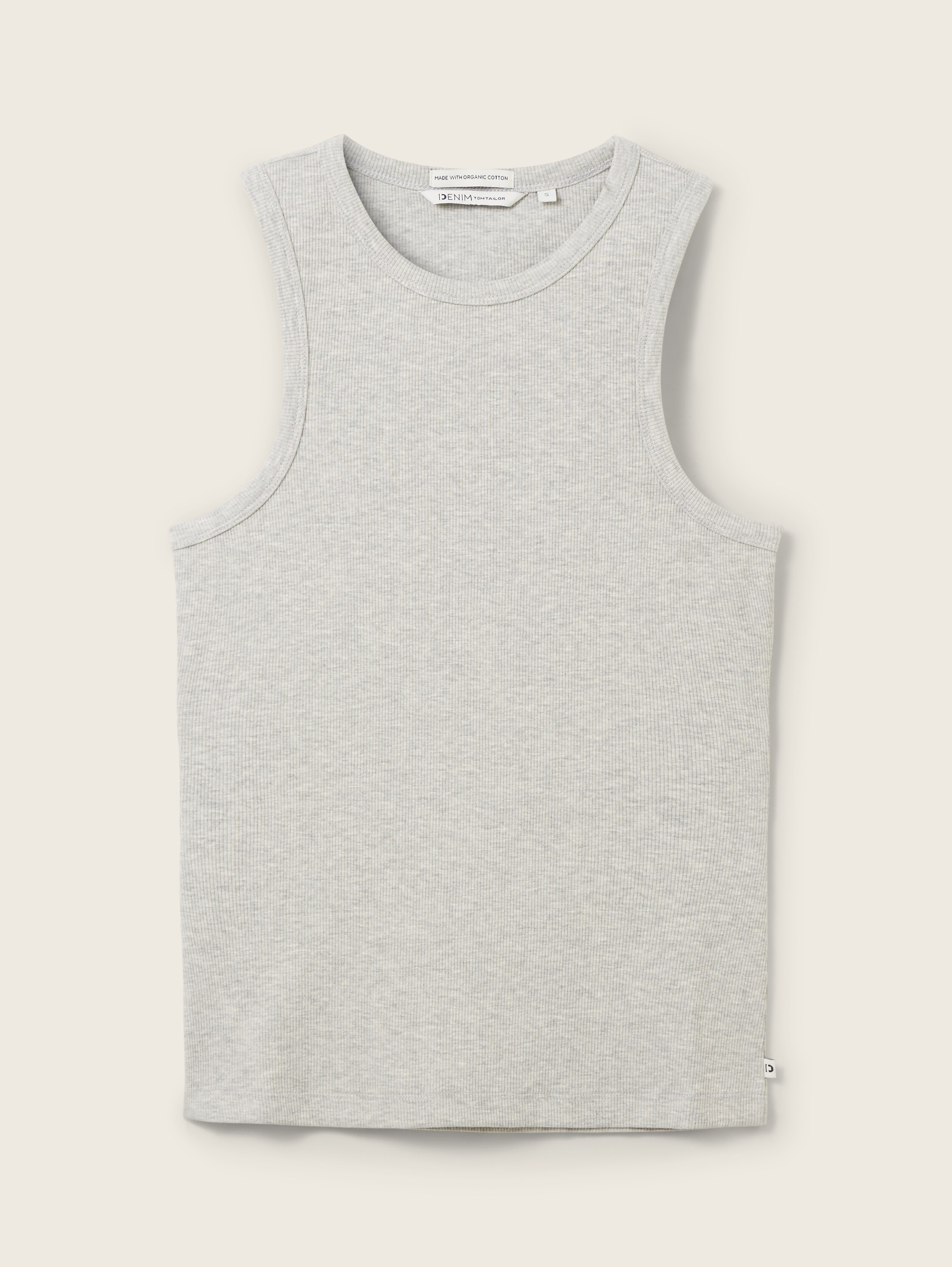 Tanktop aus feinem Ripp - grau - Produktansicht