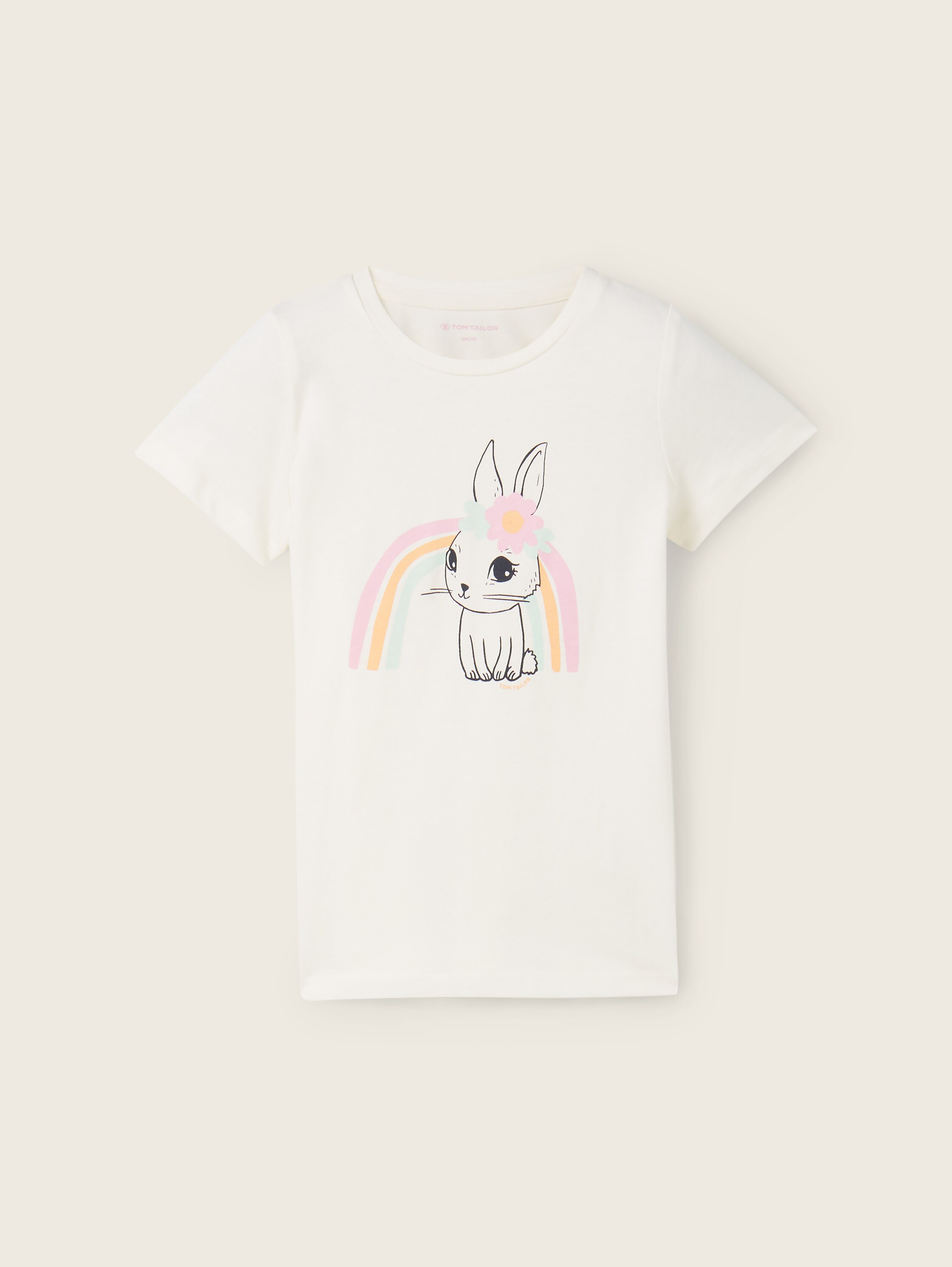 T-shirt met geprint motief - Wool White - Product vooraanzicht