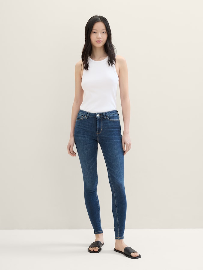 TTNELA EXTRA SKINNY Jeans mit Superstretch von Denim Female, Used Mid Stone Blue Denim