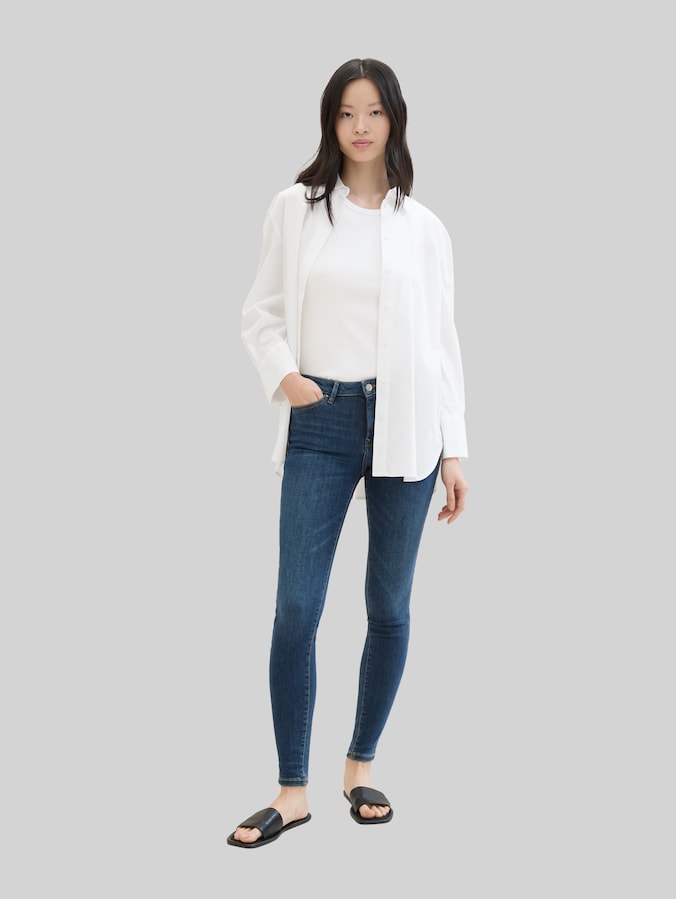 TTNELA EXTRA SKINNY Jeans mit Superstretch von Denim Female, Used Mid Stone Blue Denim