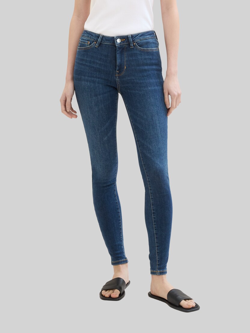 3 maten in 1 - TTNELA Extra Skinny Jeans door Denim Female, Used Mid Stone Blue Denim