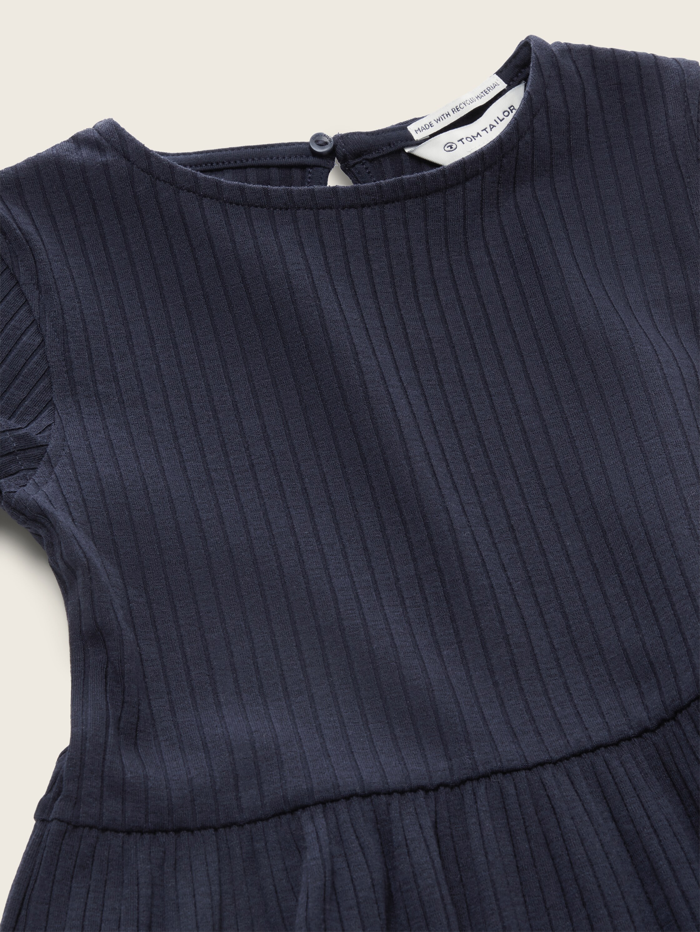 Jurk met geribbelde structuur - sky captain blue - Detailaanzicht model