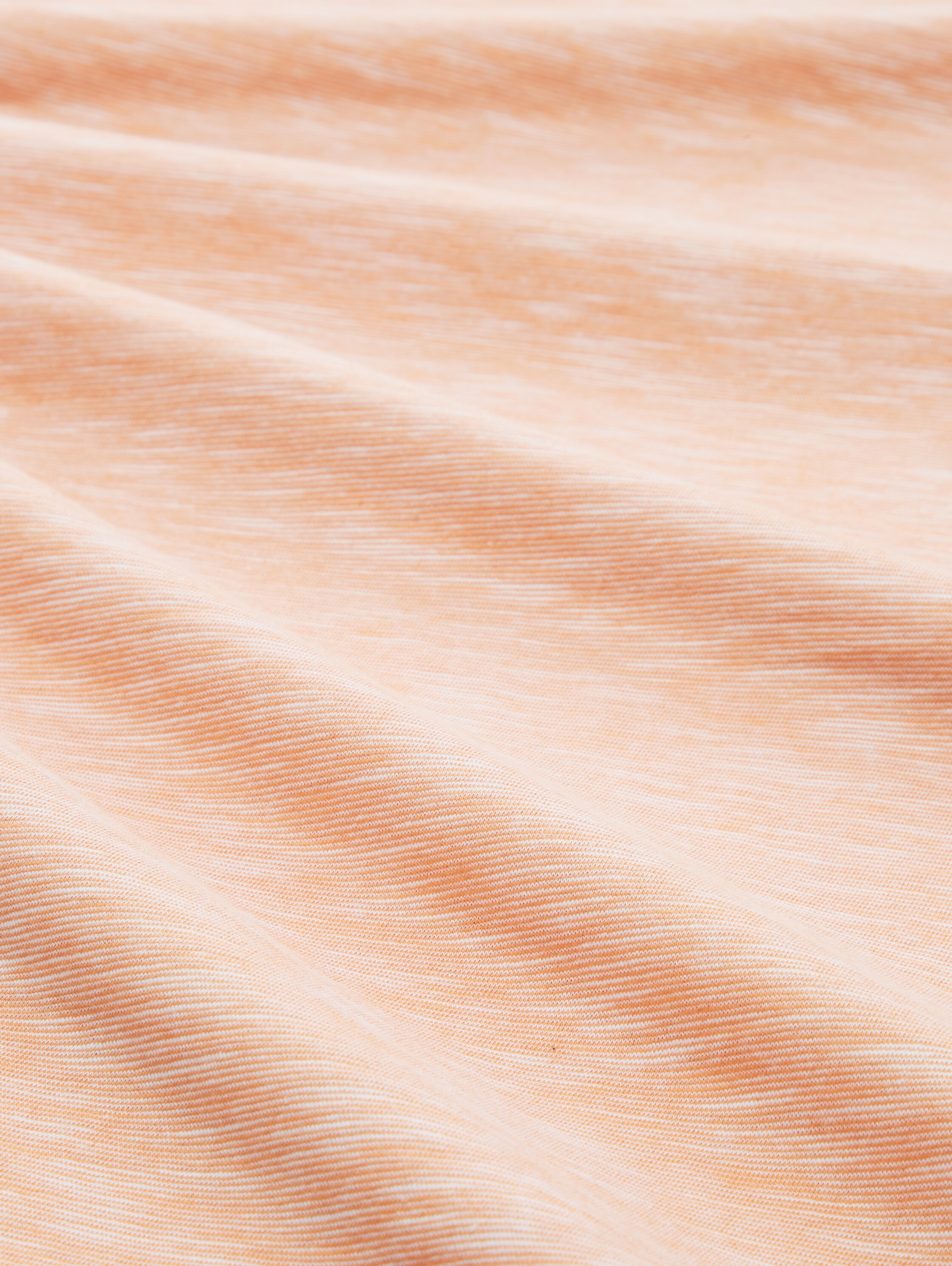 T-Shirt in Melange Optik - melon orange finestripe - Material-Ansicht