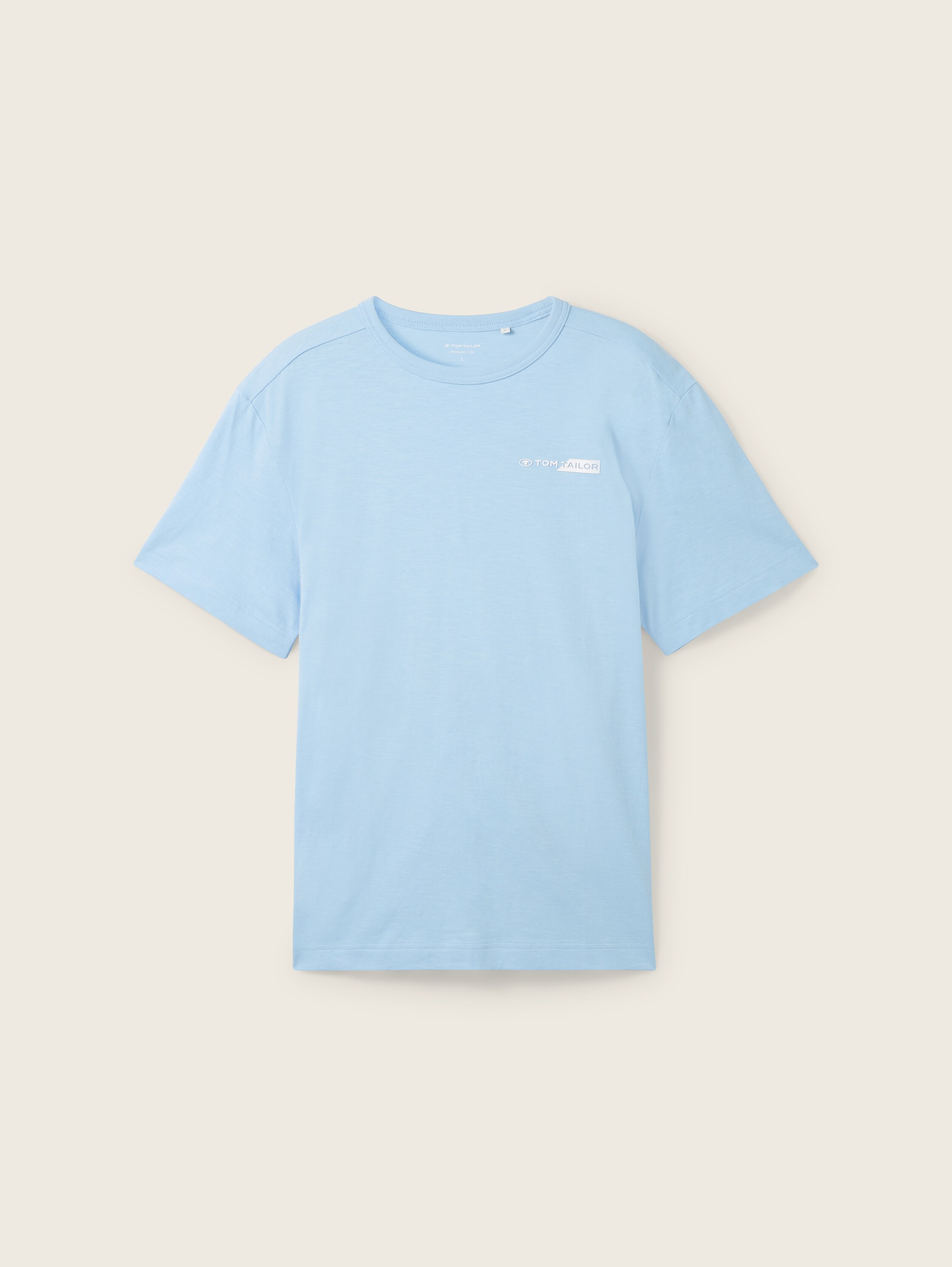 T-shirt met logoprint - washed out middle blue - Product vooraanzicht
