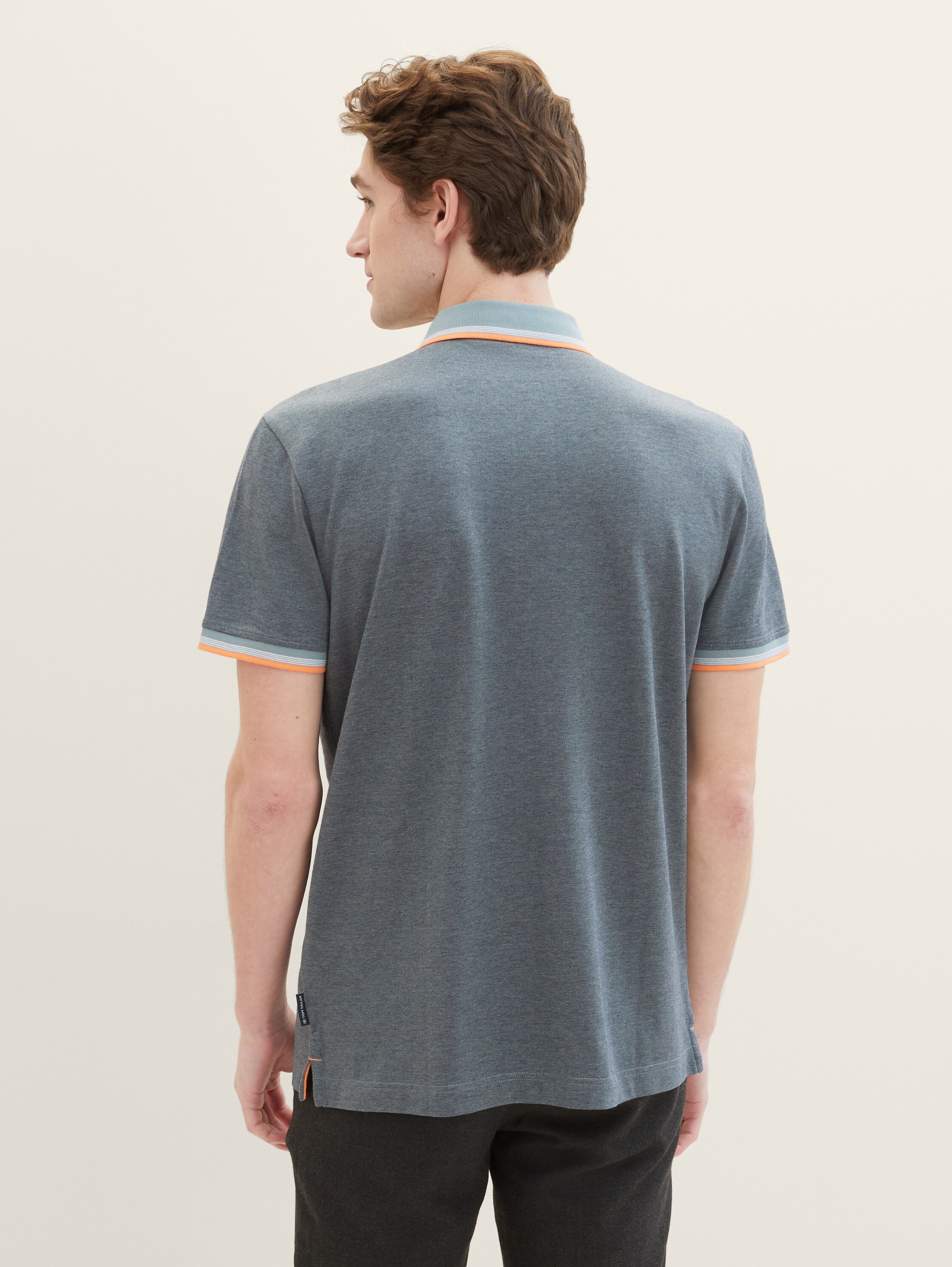 Basic Poloshirt - navy grey mint twotone