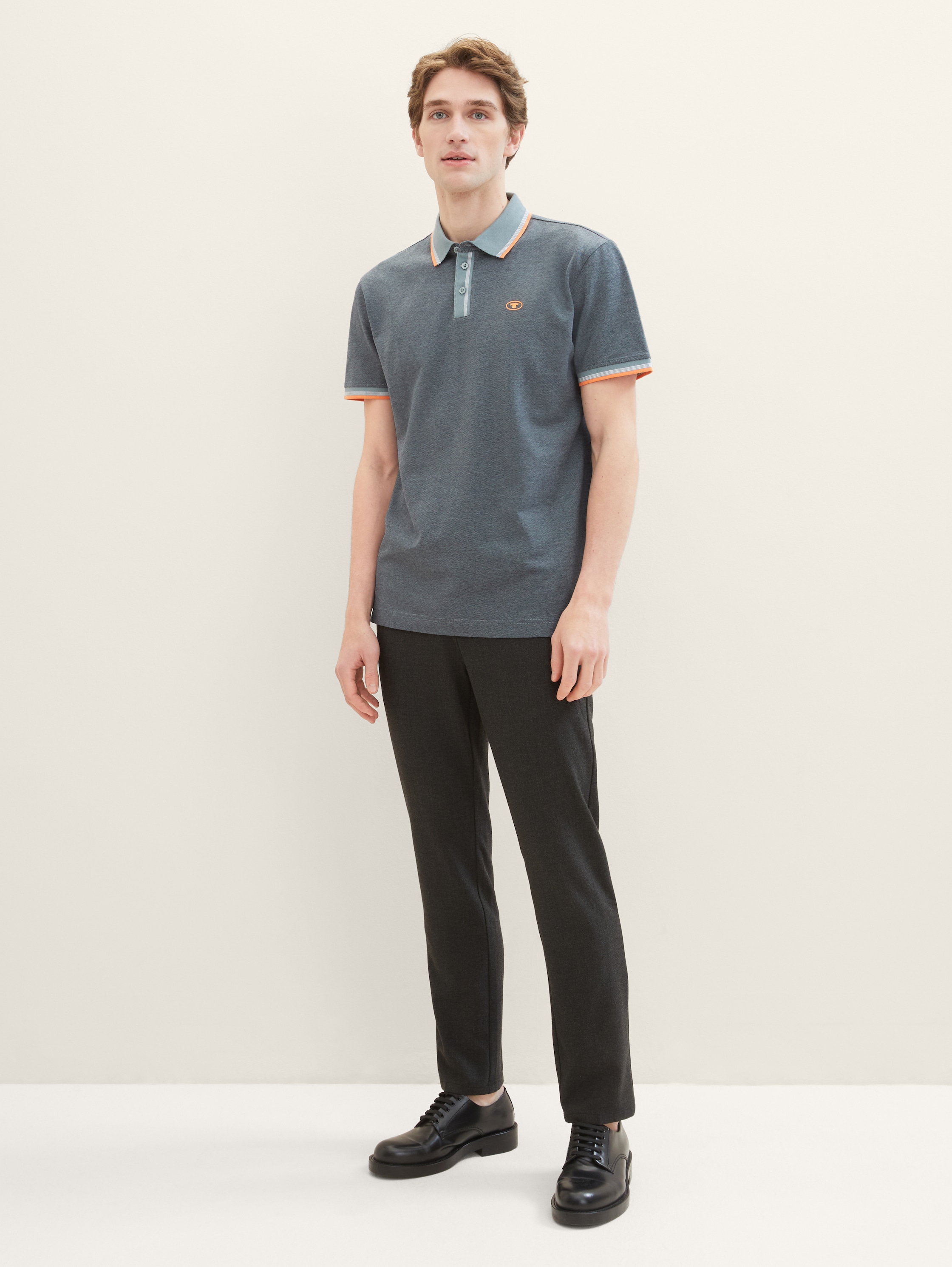 Basic Poloshirt - navy grey mint twotone
